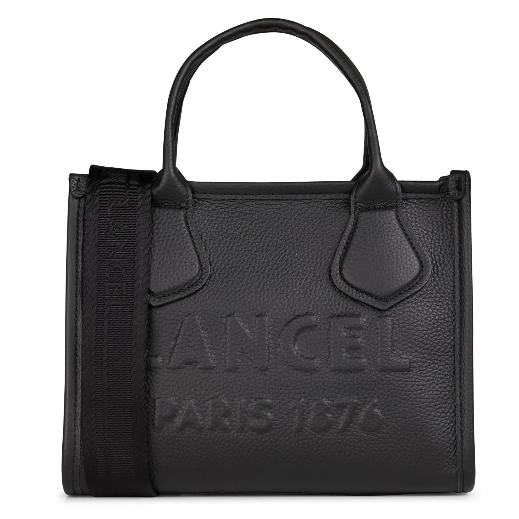 Handtasche aus genarbtem Leder mit Logoprägung Schwarz JOUR S