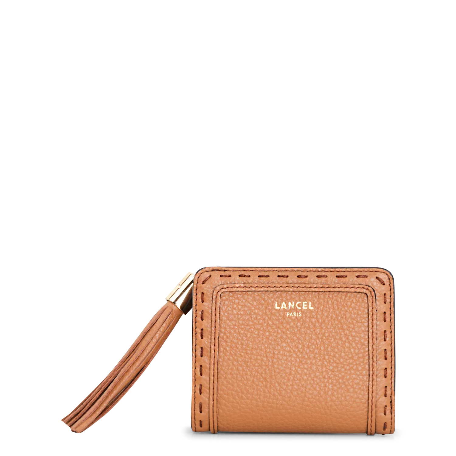 Kompakte Lederbrieftasche mit Reißverschluss Beige PREMIER FLIRT