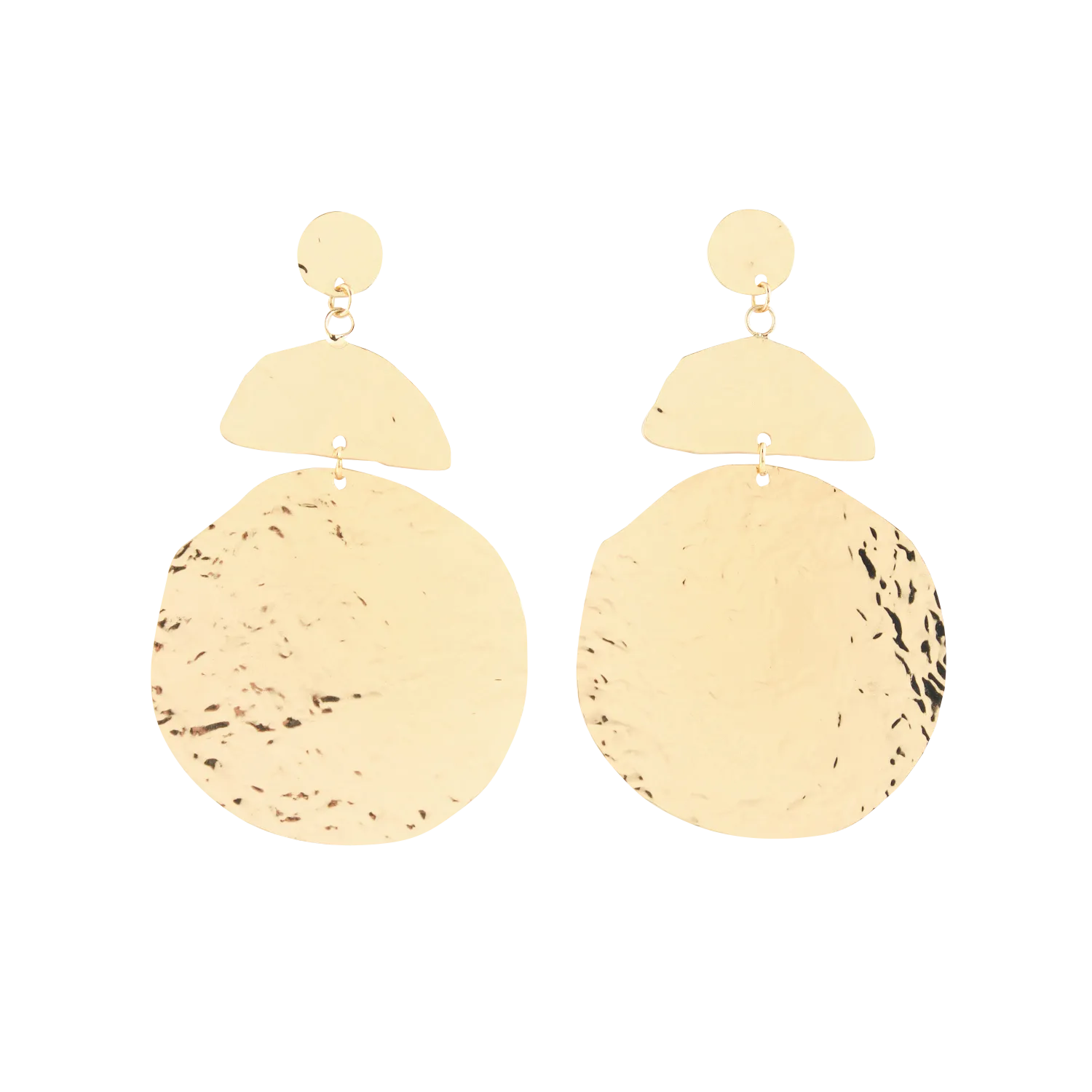 Gehämmerte Messing-Ohrringe Gelb