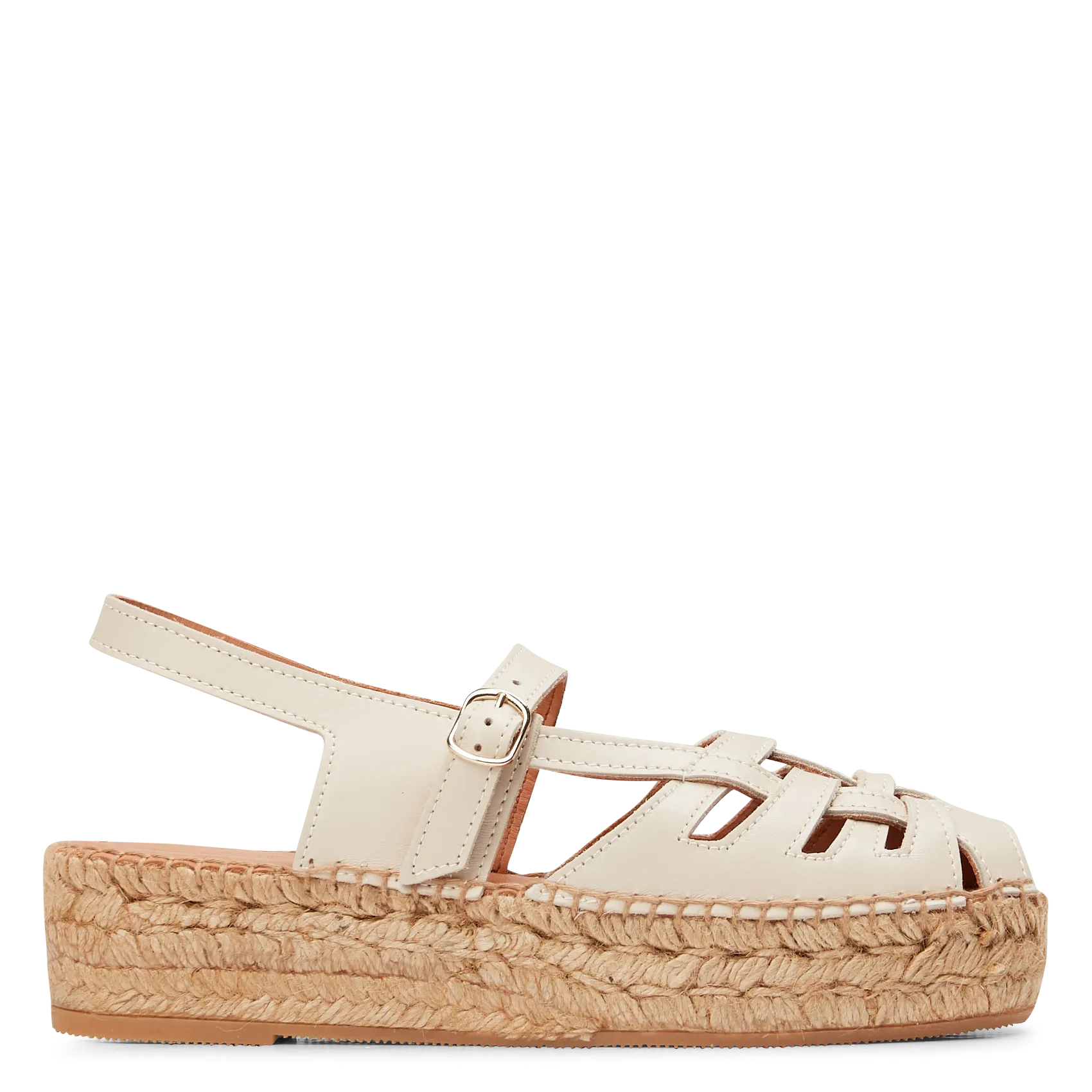 Leder-Espadrilles Weiss THALIS