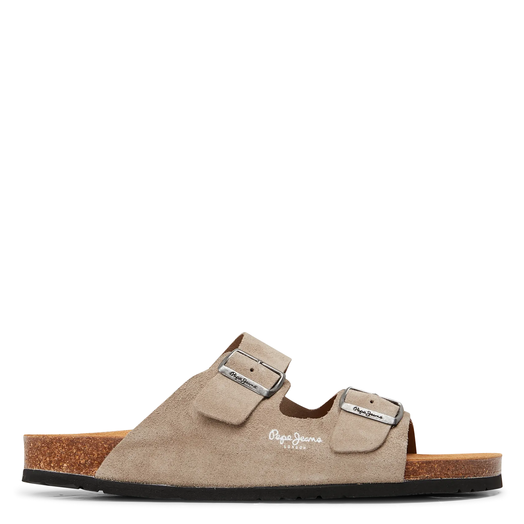 Mules aus Veloursleder Beige