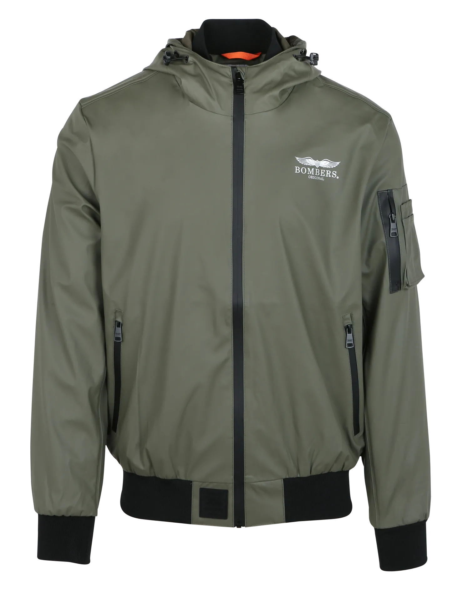 Gerade geschnittener Regenmantel mit Kapuze Khaki SQUIRREL