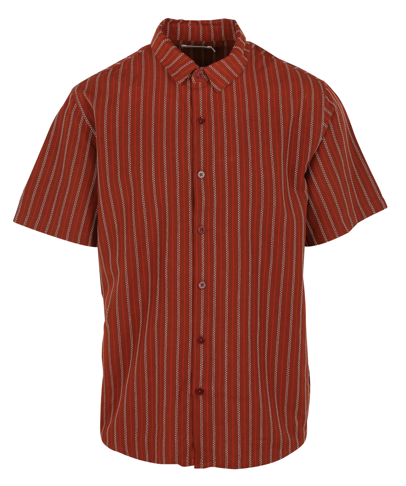 Streifenhemd aus Bio-Baumwolle mit klassischem Kragen Braun TOM
