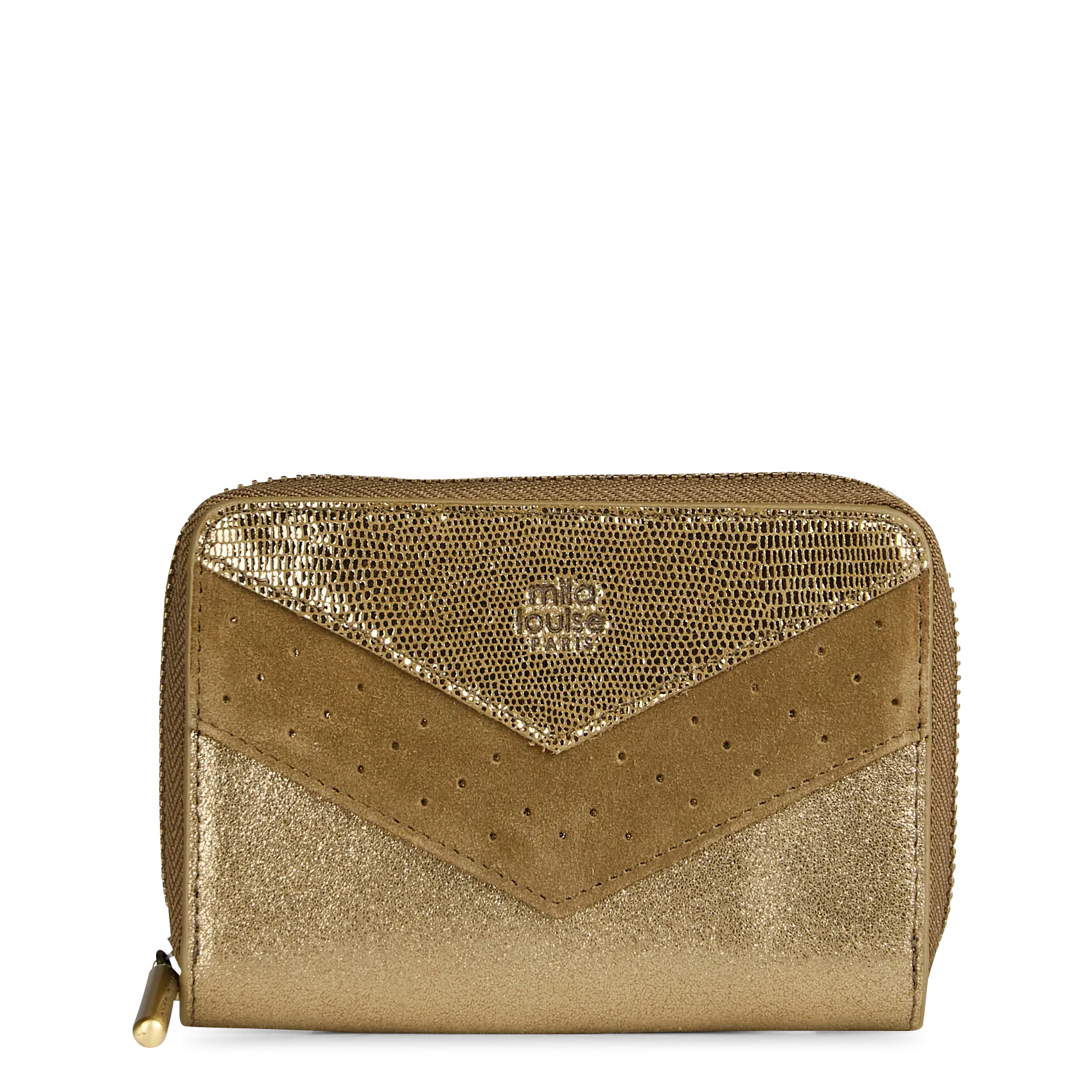 Brieftasche aus Veloursleder Grun PAT