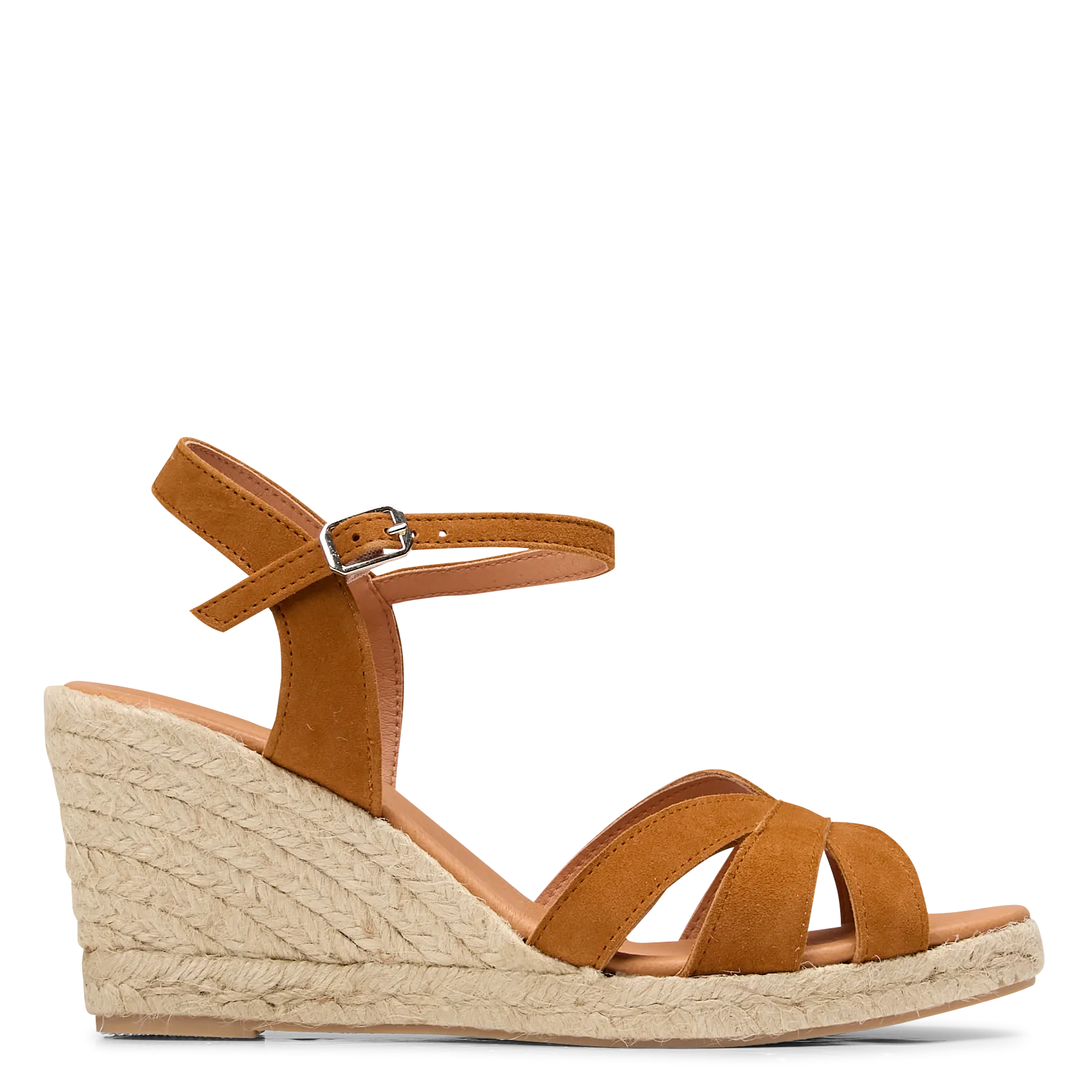 Leder-Espadrilles mit Absatz Braun ELLARIA