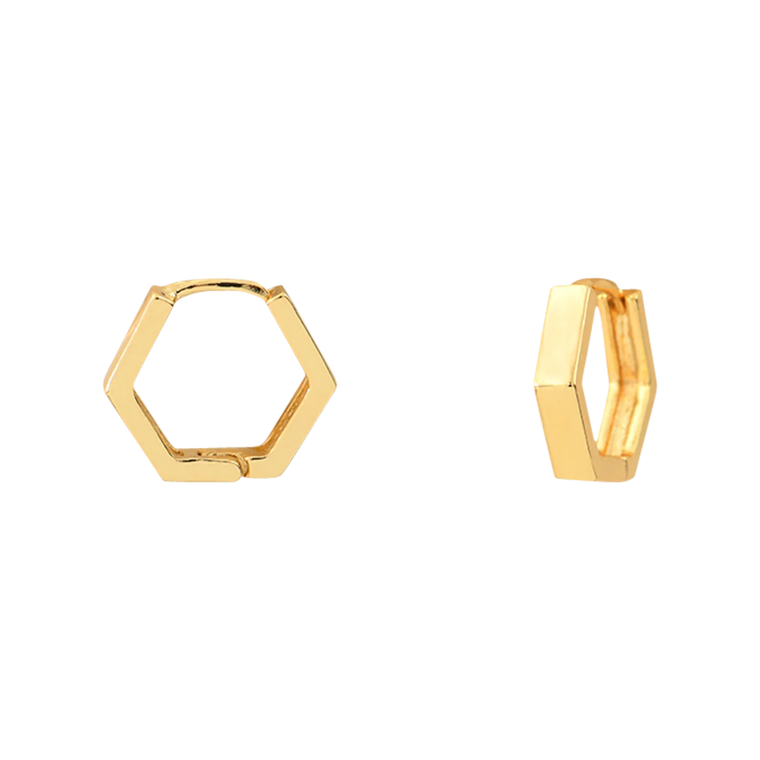 Mini geometrische Creolen aus Messing Golden GABY