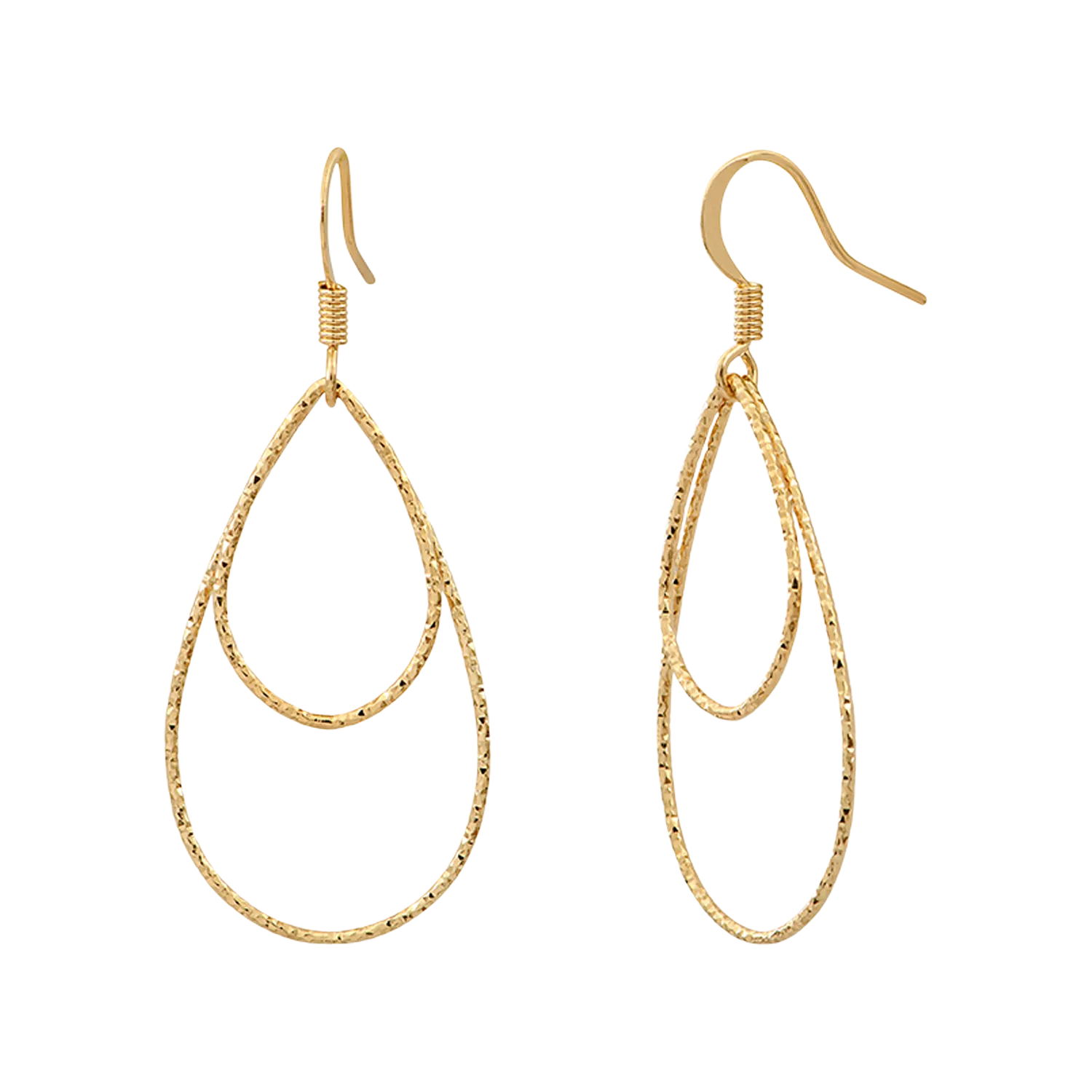 Ohrringe Tropfen aus Messing Golden DISCO