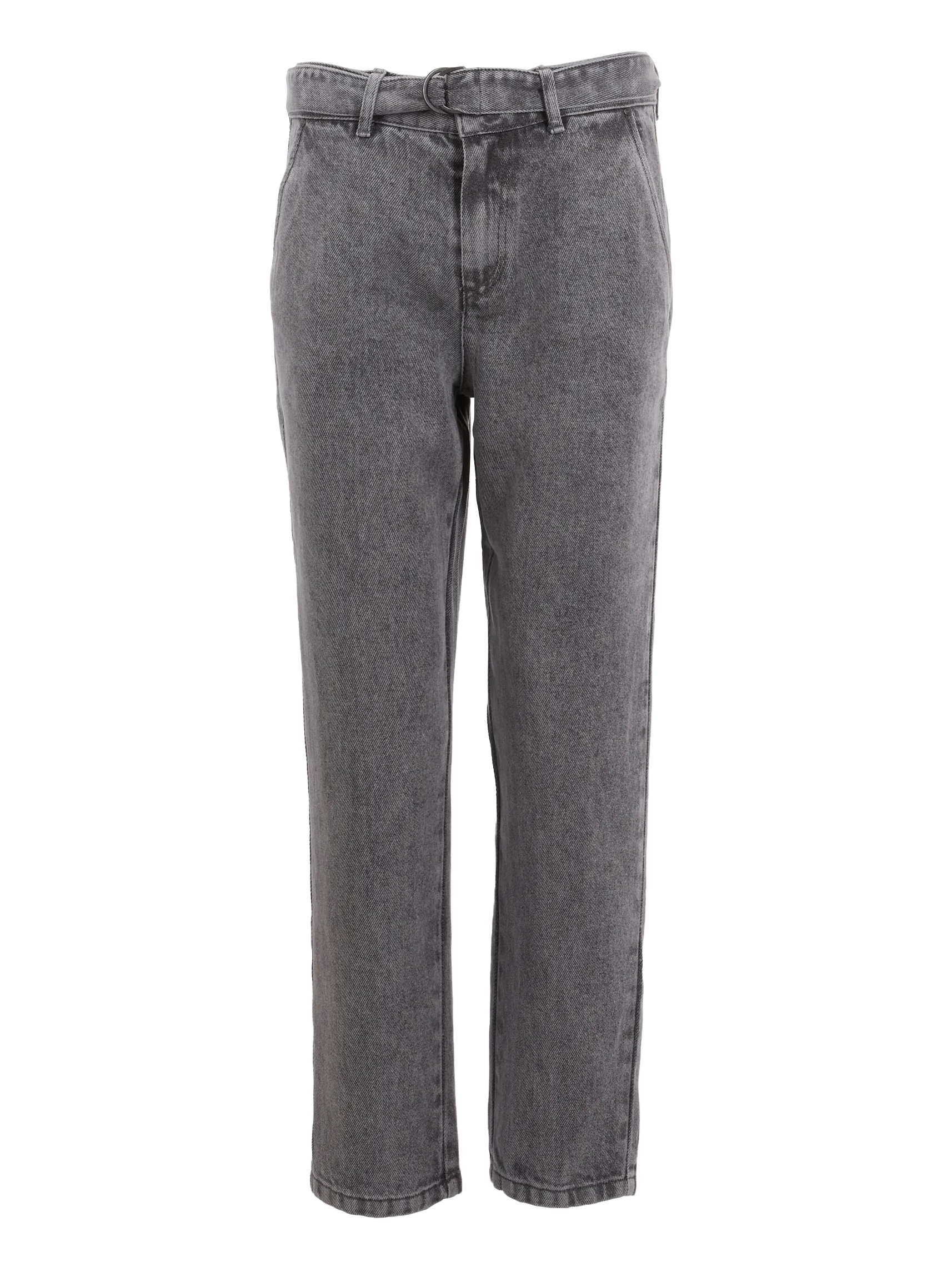 Baggy Jeans mit hoher Taille und verkürztem Schnitt in verwaschener Optik Grau ANDREA