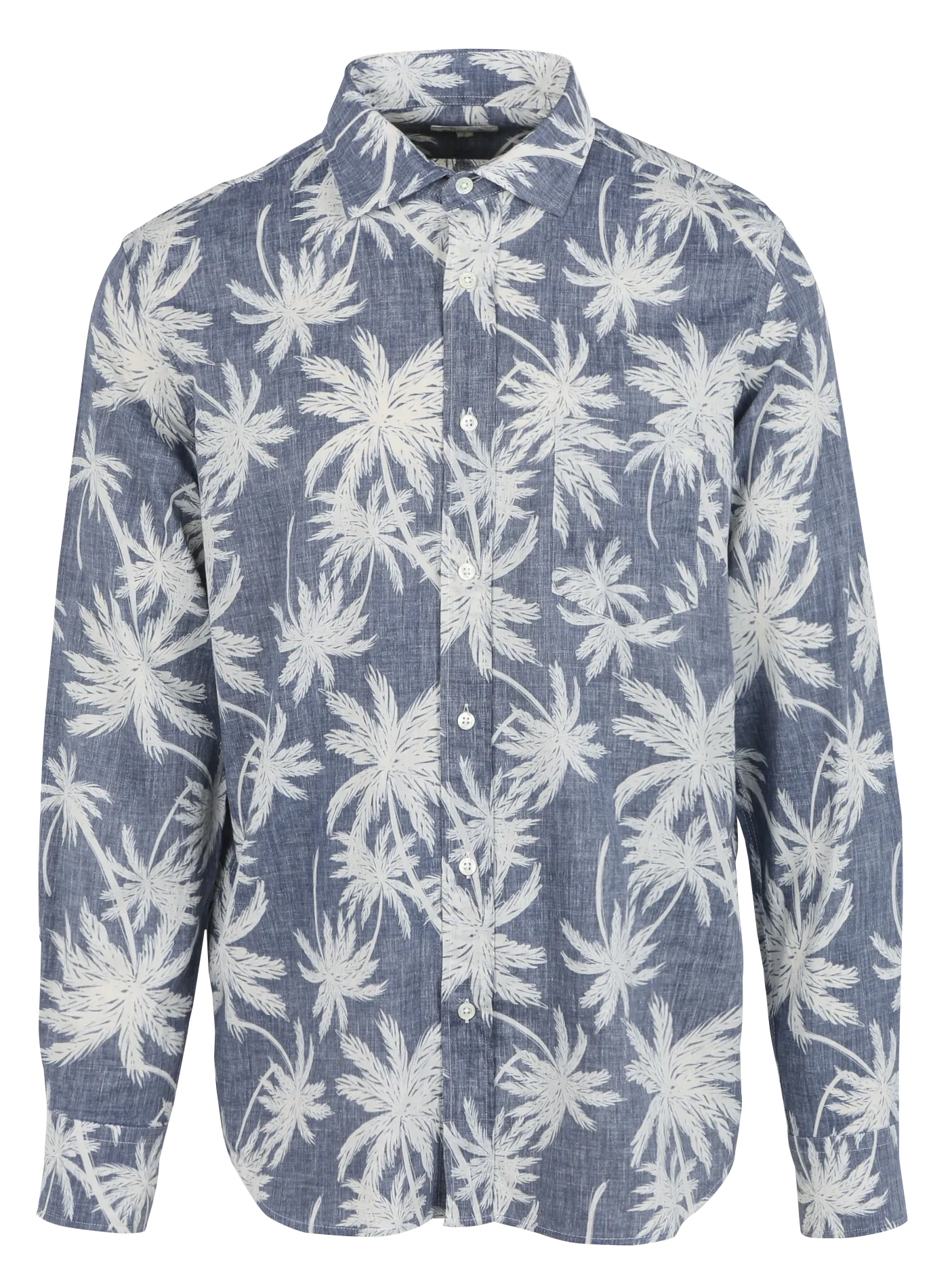 Regular-Fit Hemd mit Palmenmuster aus Baumwolle Blau PAUL