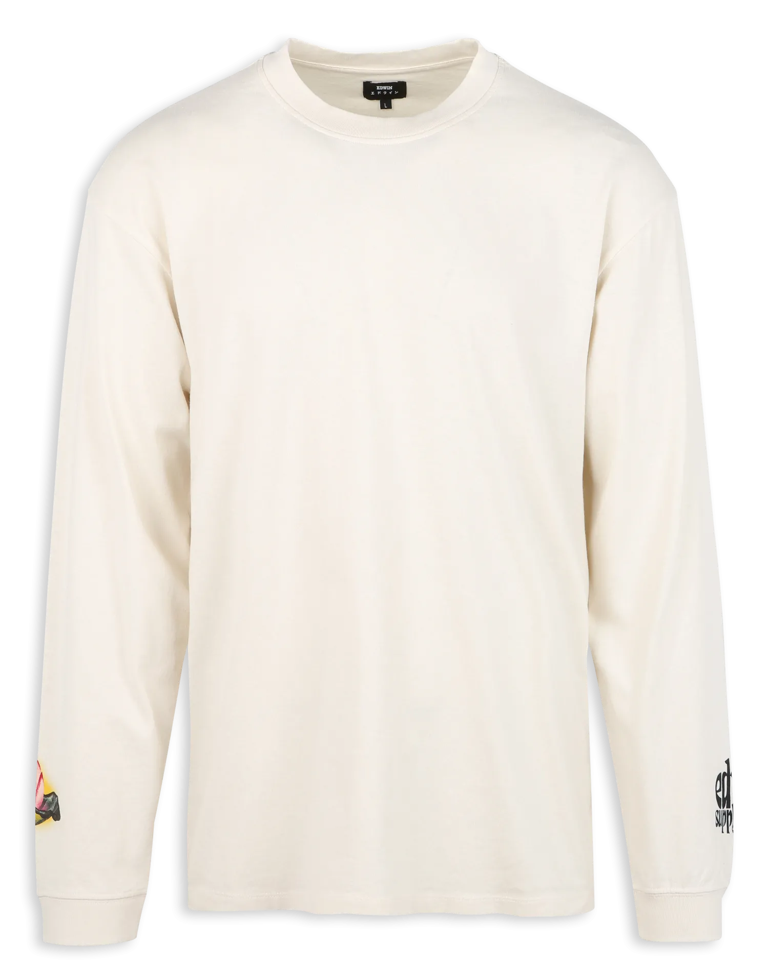 Rundhalsausschnitt T-Shirt mit Siebdruck aus Baumwolle Weiss TEMPLE OF FLORA