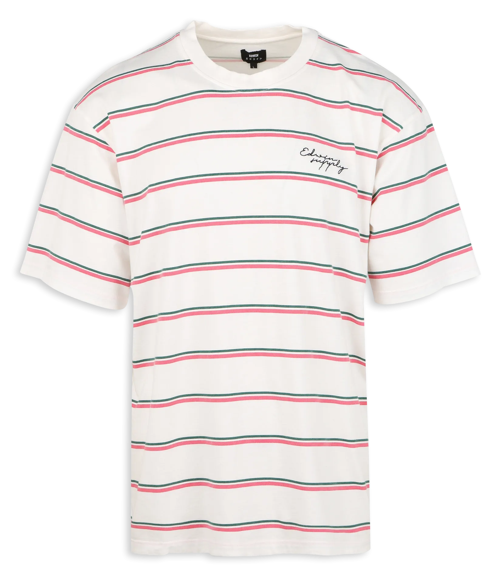 Gerade geschnittenes Rundhals-T-Shirt aus Baumwolle Mehrfarbig WINDUP