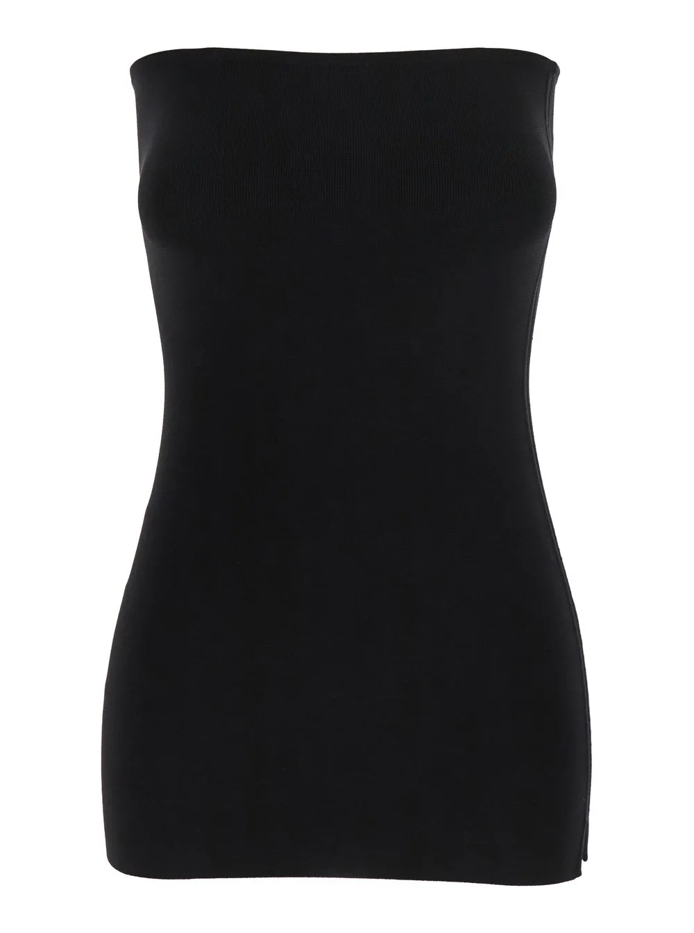 Ärmelloses schulterfreies Top für Damen aus Viskose-Mischung in Schwarz