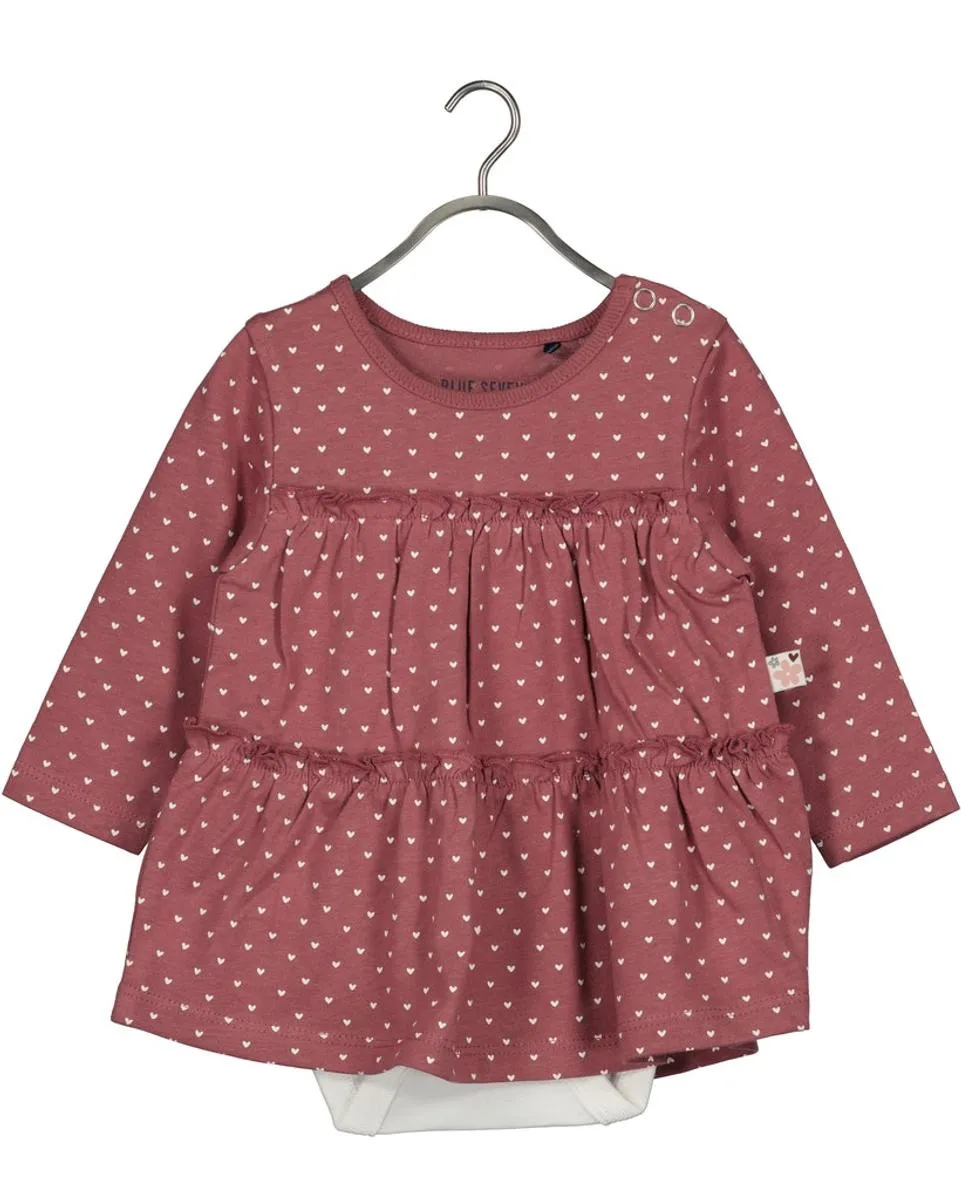 Bodykleid mit Herzchen, reine Baumwolle, aubergine