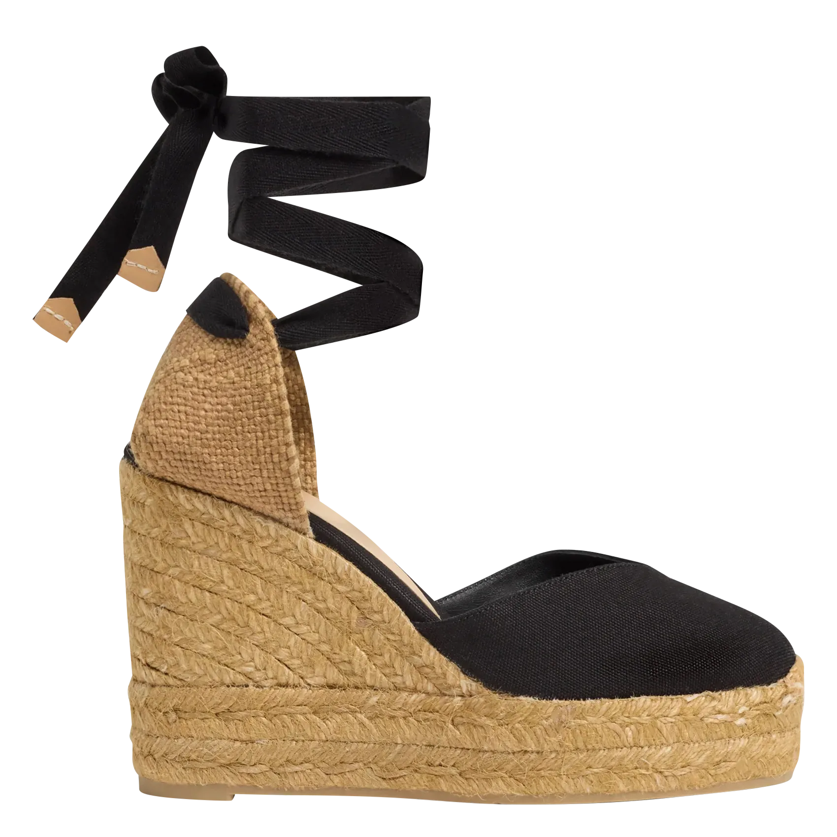 Baumwoll-Espadrilles mit Keilabsatz Schwarz CHIARA