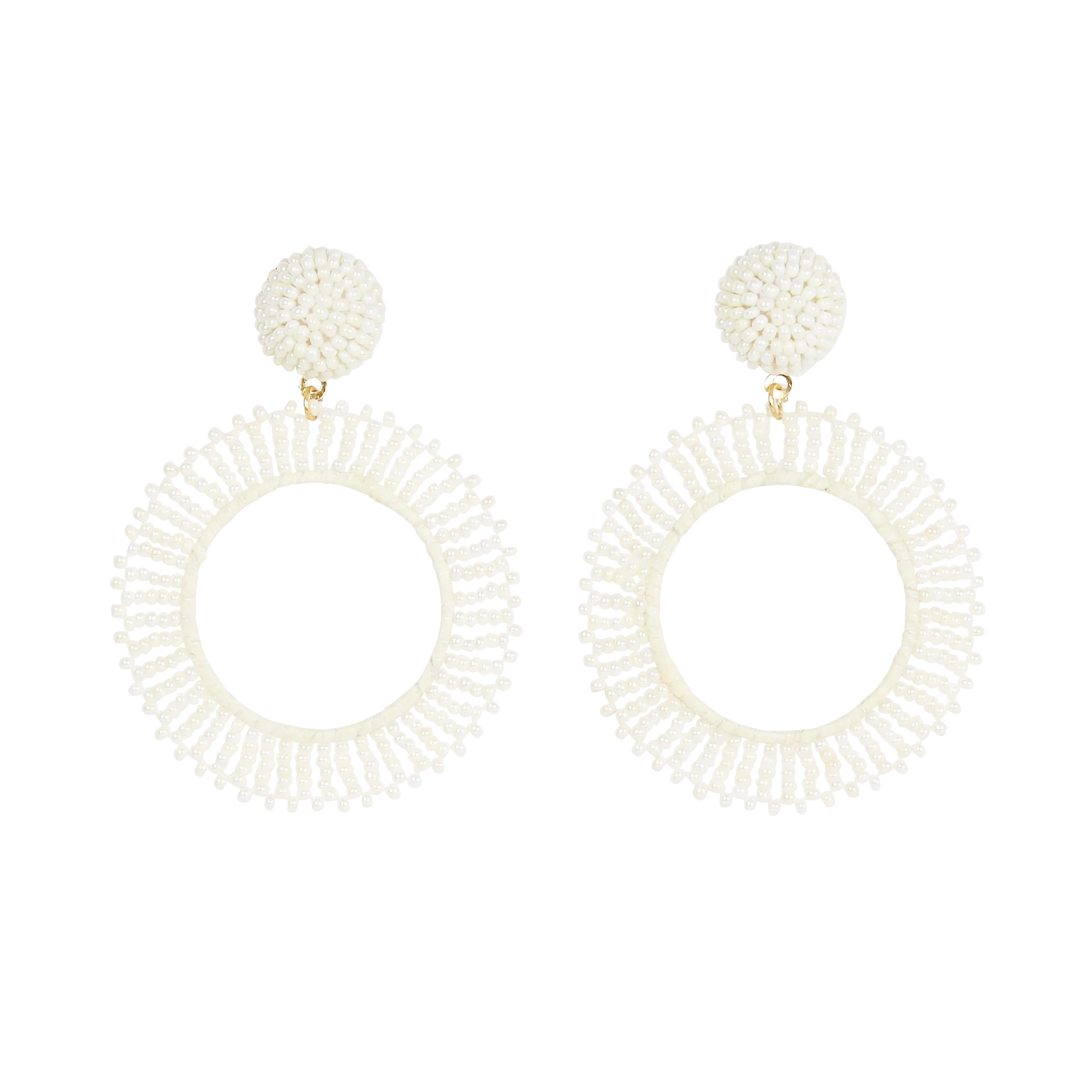 Hängende Ohrringe mit Perlen Weiss CECILIA