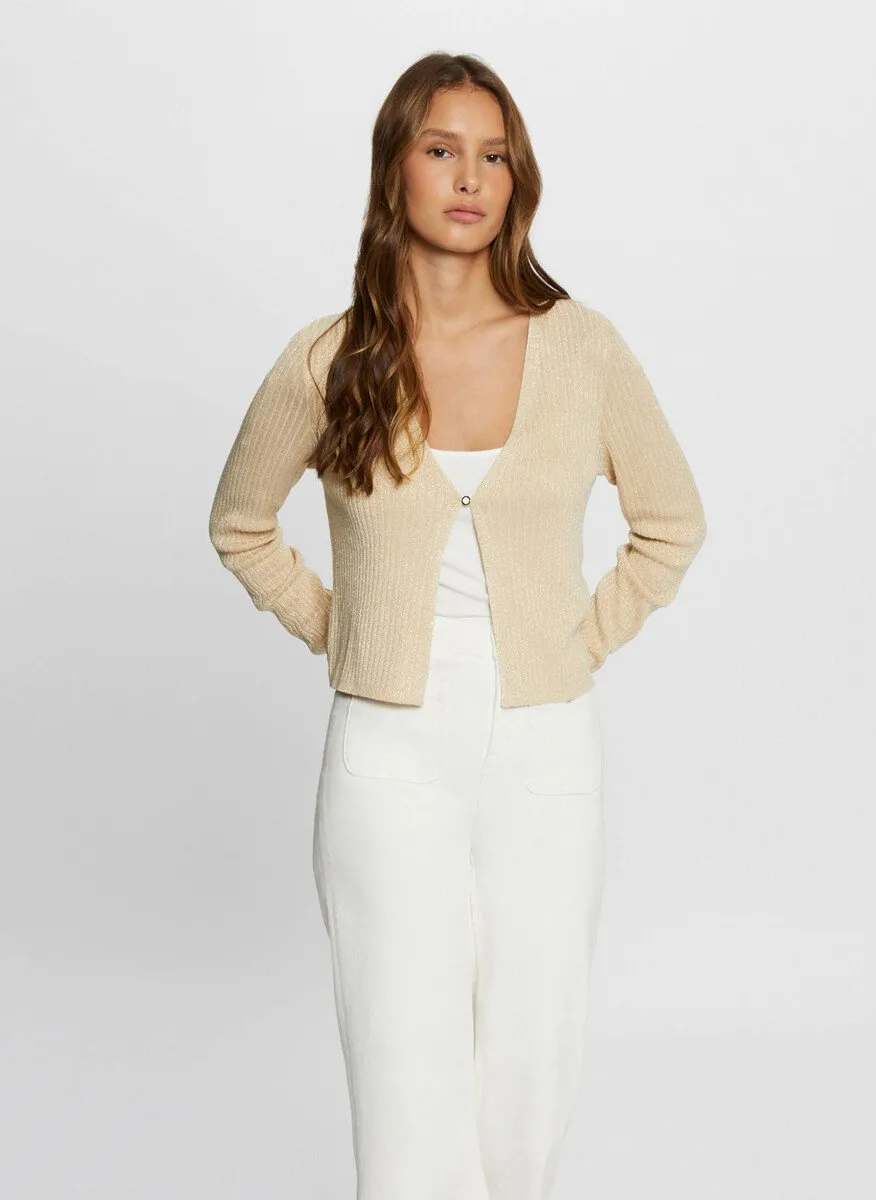 Tailliertes Strickweste mit V-Ausschnitt Golden 241-MIRZI