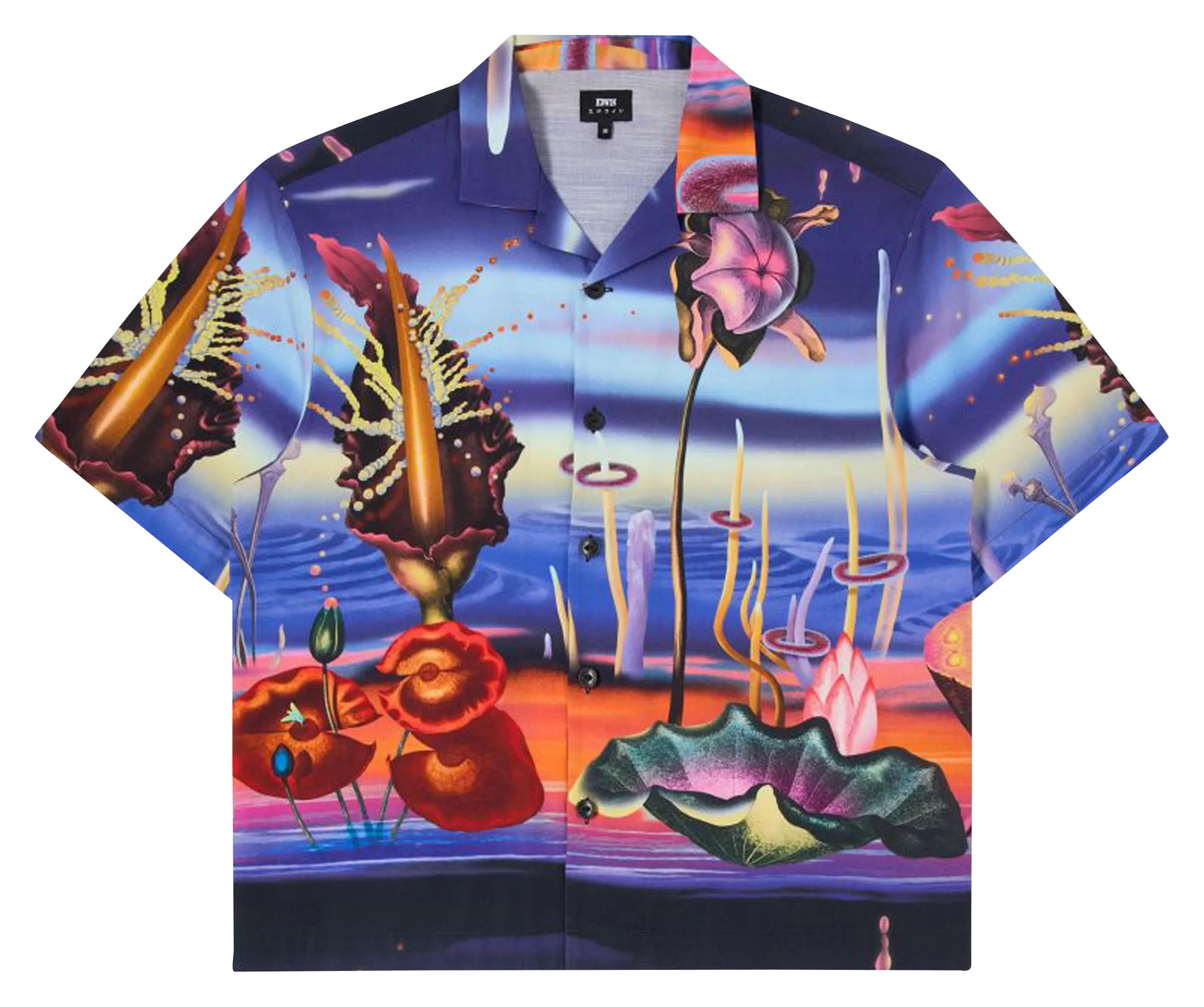 Kurzarmhemd mit bedrucktem Baumwolle Mehrfarbig TEMPLE OF FLORA