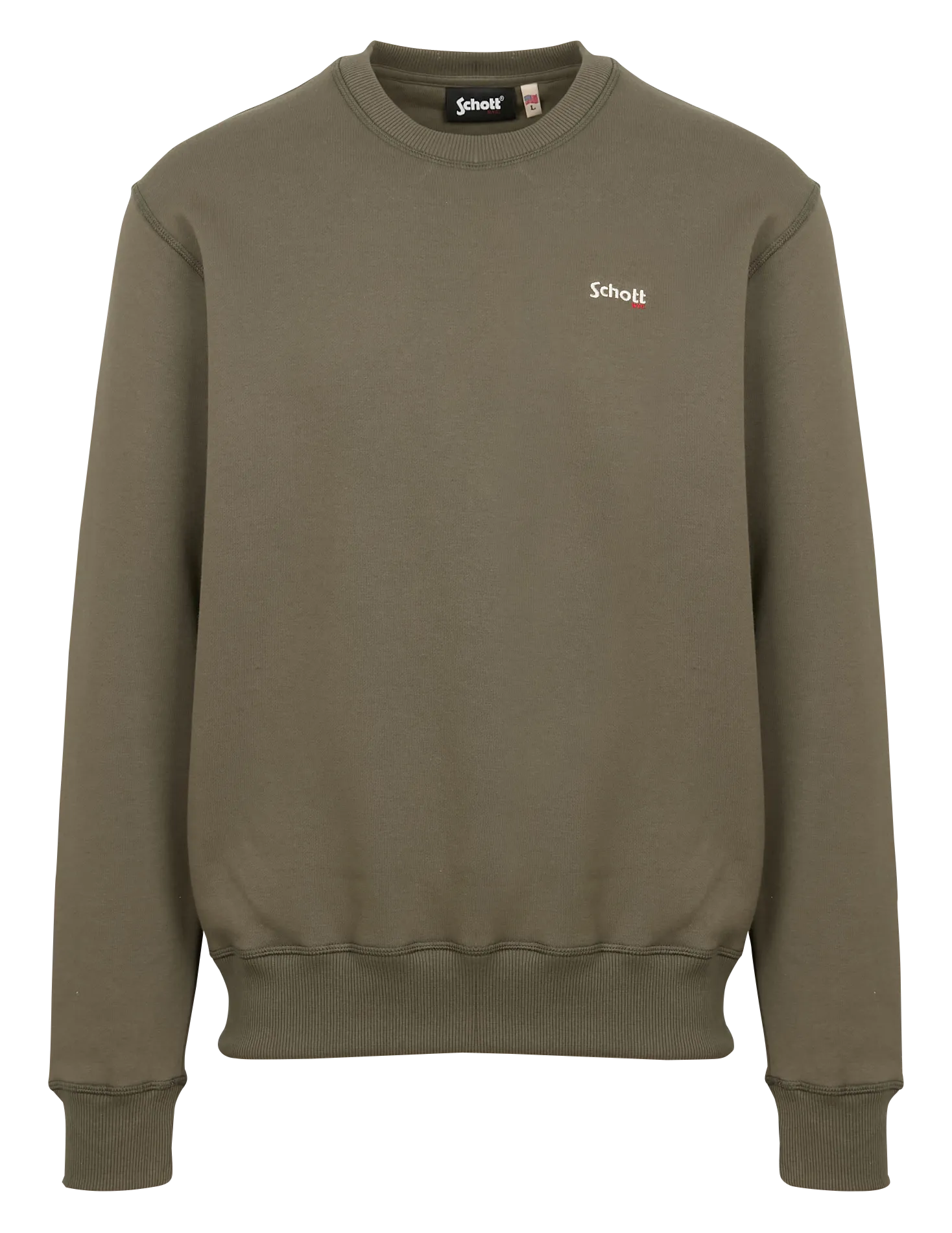 Gerade geschnittenes Rundhals-Sweatshirt aus Baumwoll-Mix Khaki