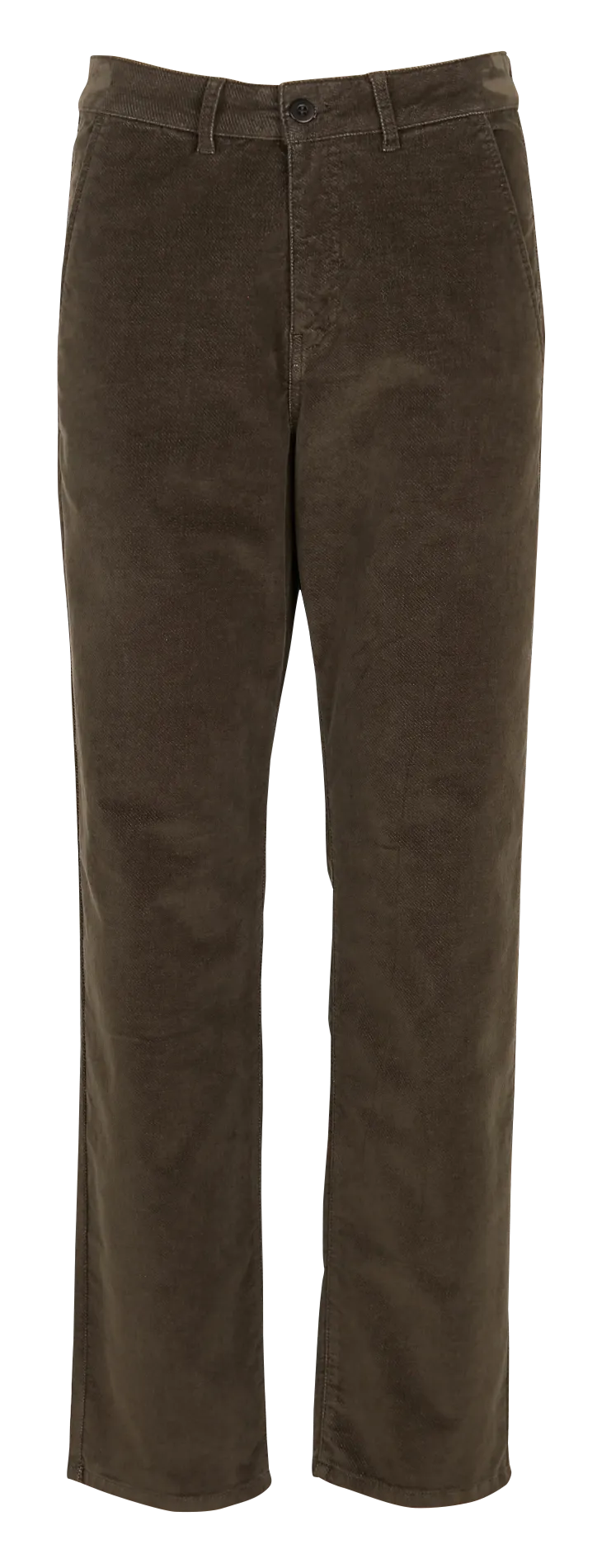 Gerade geschnittene Hose aus gemischtem Baumwoll-Velours. Grun DICKENS