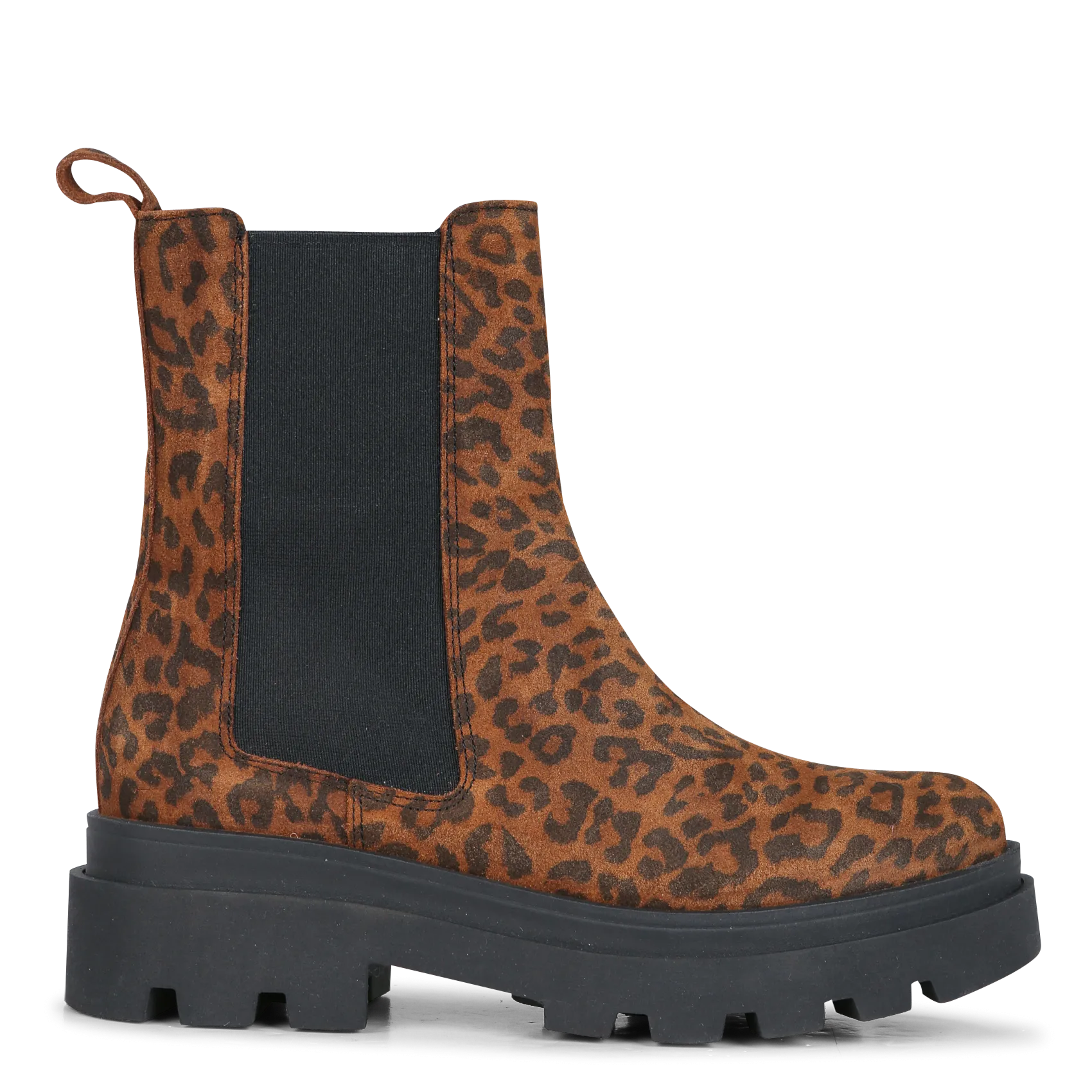 Wildleder-Stiefeletten mit Druck Braun