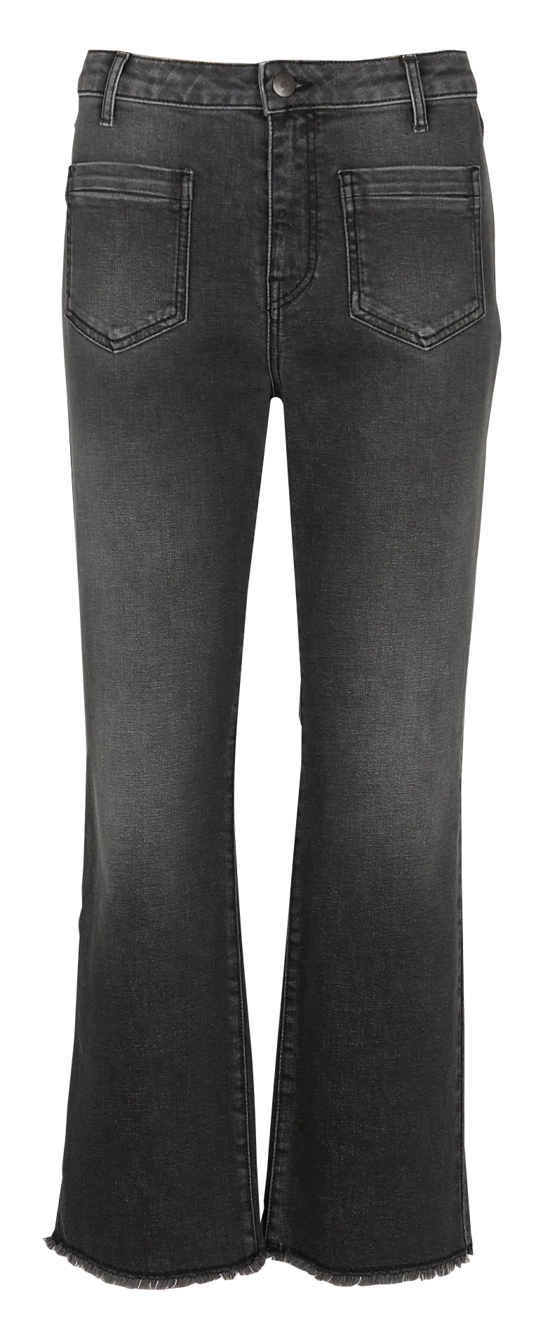 Flare High Waist Jeans aus Baumwollmischung Grau LE KARLIE