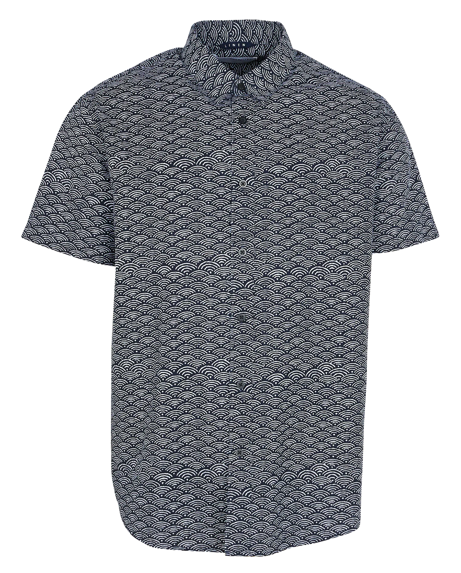 Bedrucktes Hemd aus Baumwoll-Mix Blau