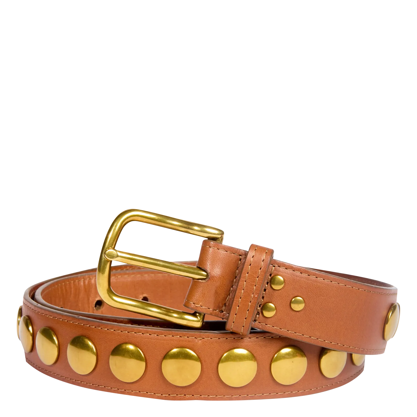 Gürtel mit Nieten verziert Braun