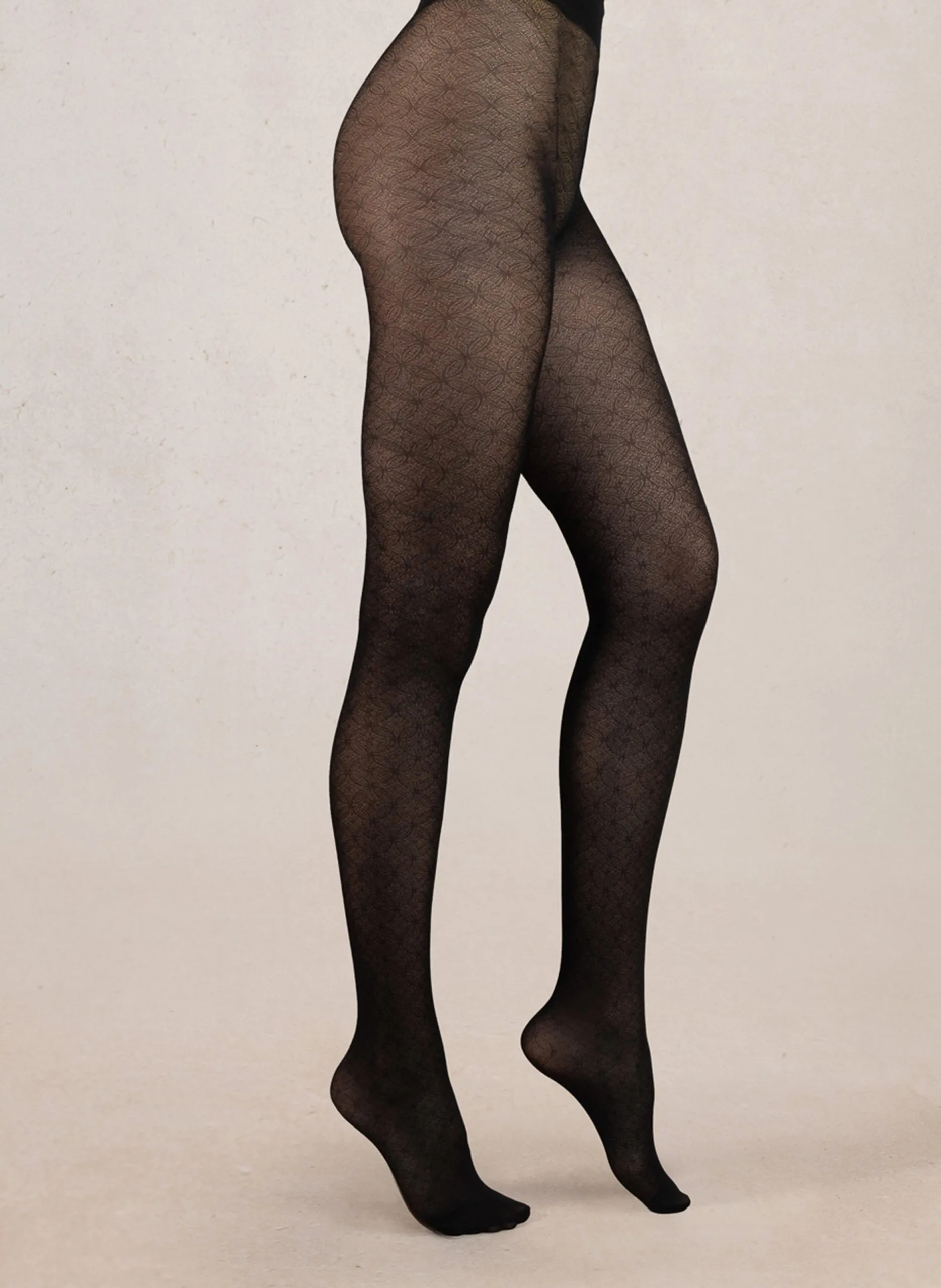 Gemusterte 30 DEN Strumpfhose Schwarz ARABESQUE