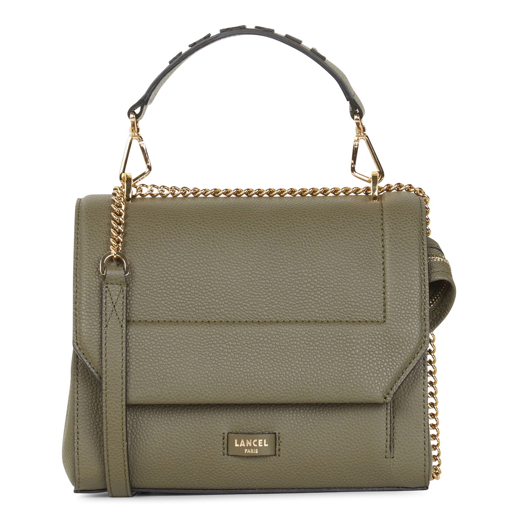 Pia Grand Modèle - Umhängetasche aus Leder Khaki NINON M