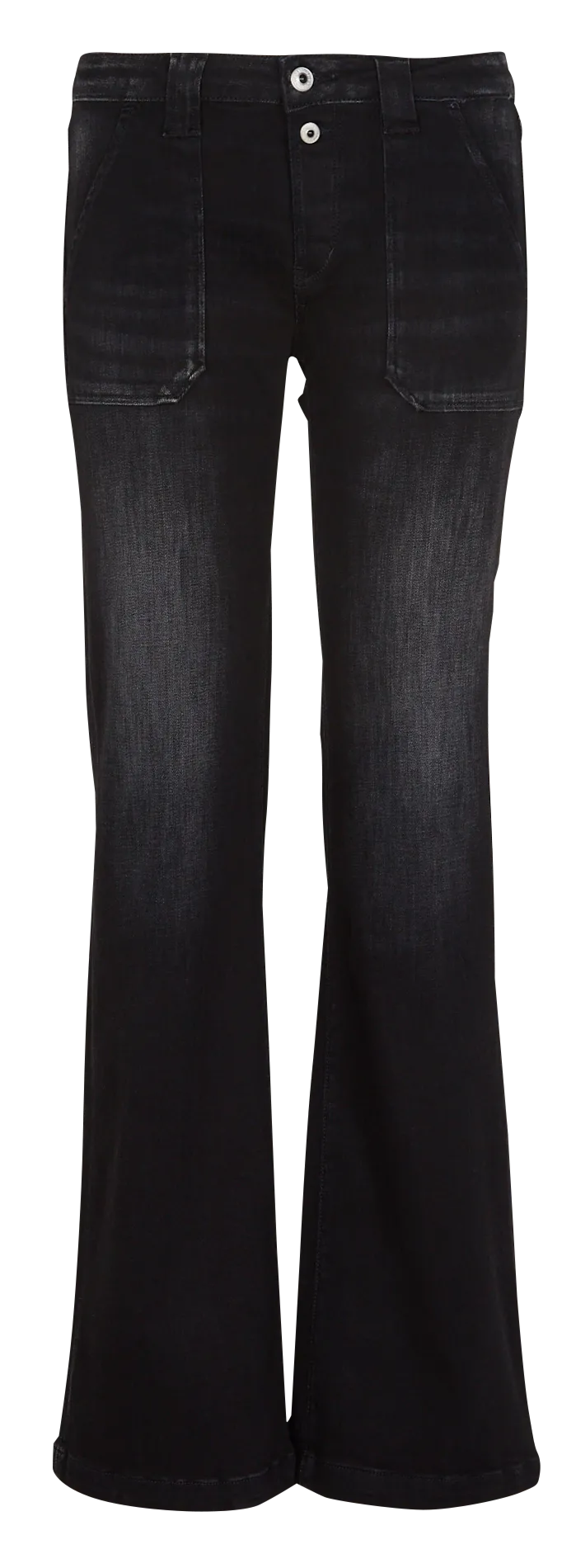 Ausgewaschene Bootcut-Jeans Schwarz FLARE