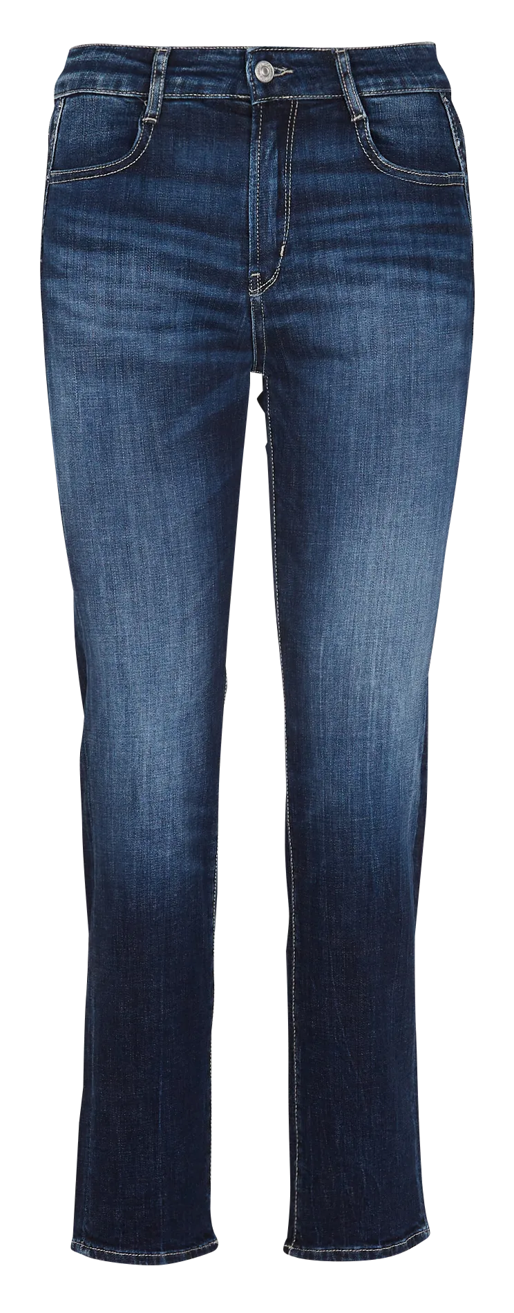High Waist Slim Fit Jeans in Stone-Washed-Optik Blau 400/17