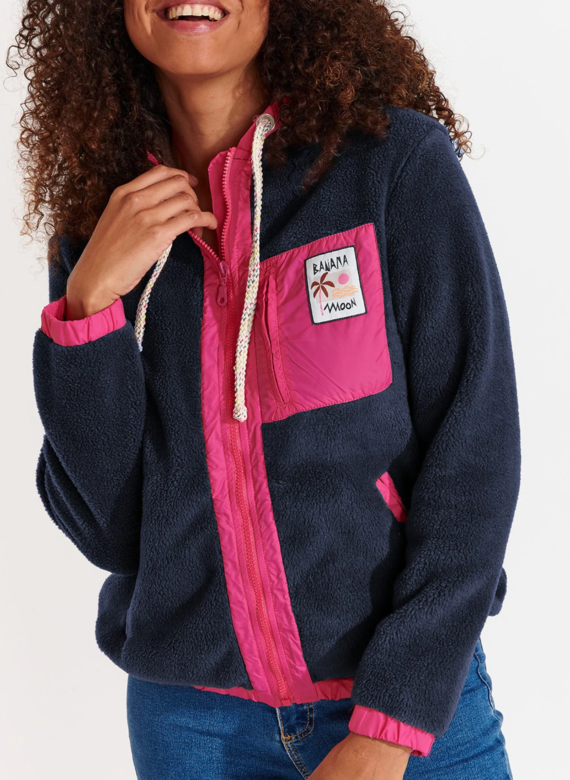 Fleecejacke mit Kapuze Blau WARREN BRICHILL