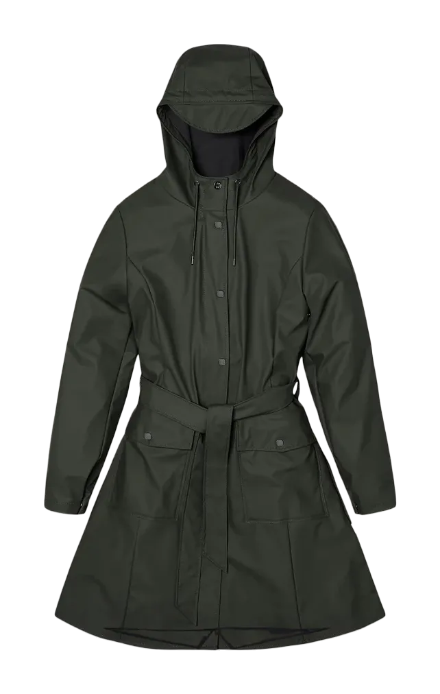 Wasserdichter Trenchcoat mit Kapuze Grun