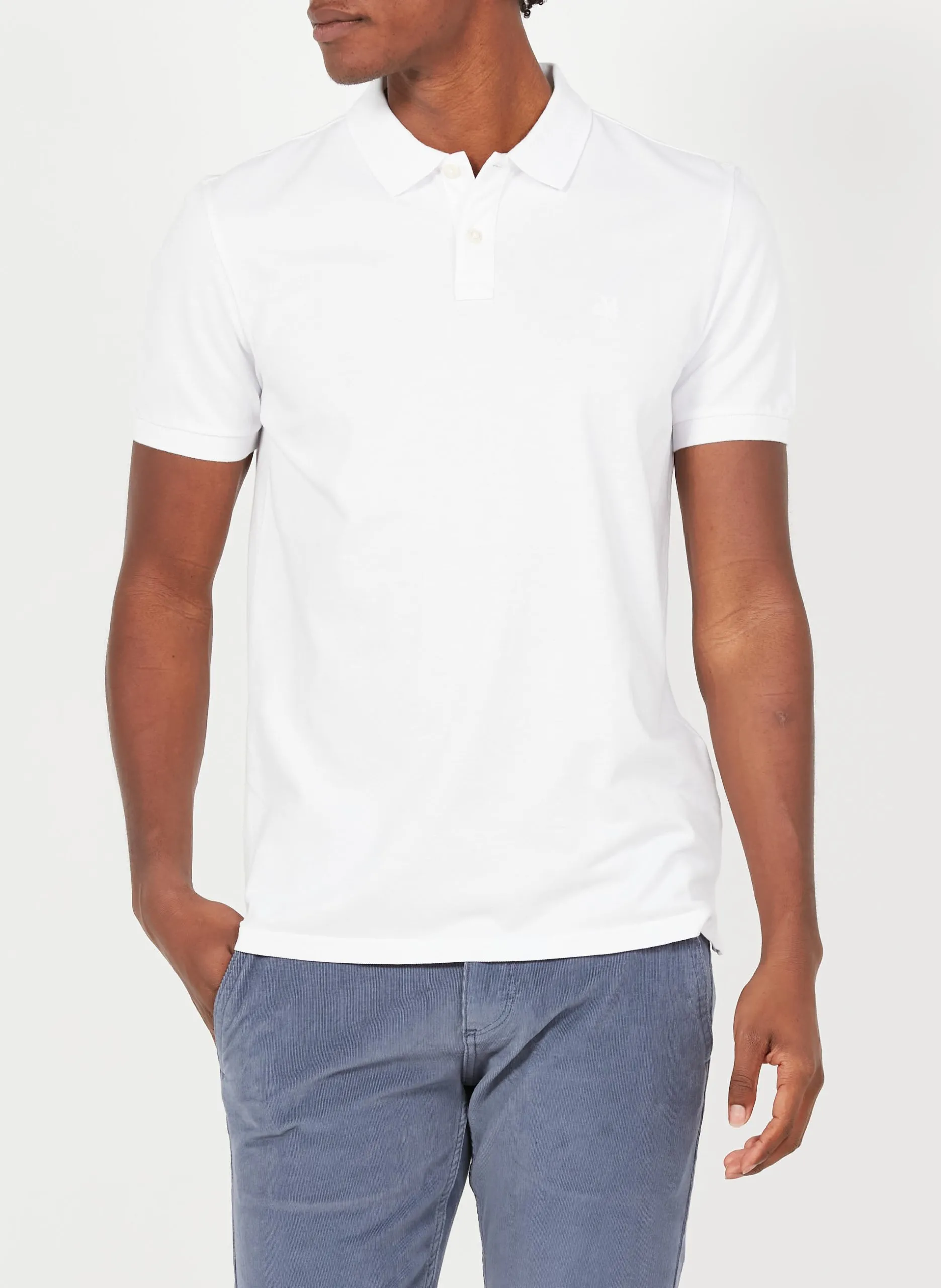 Poloshirt aus Baumwoll-Piqué mit Stickerei, Regular Fit Weiss