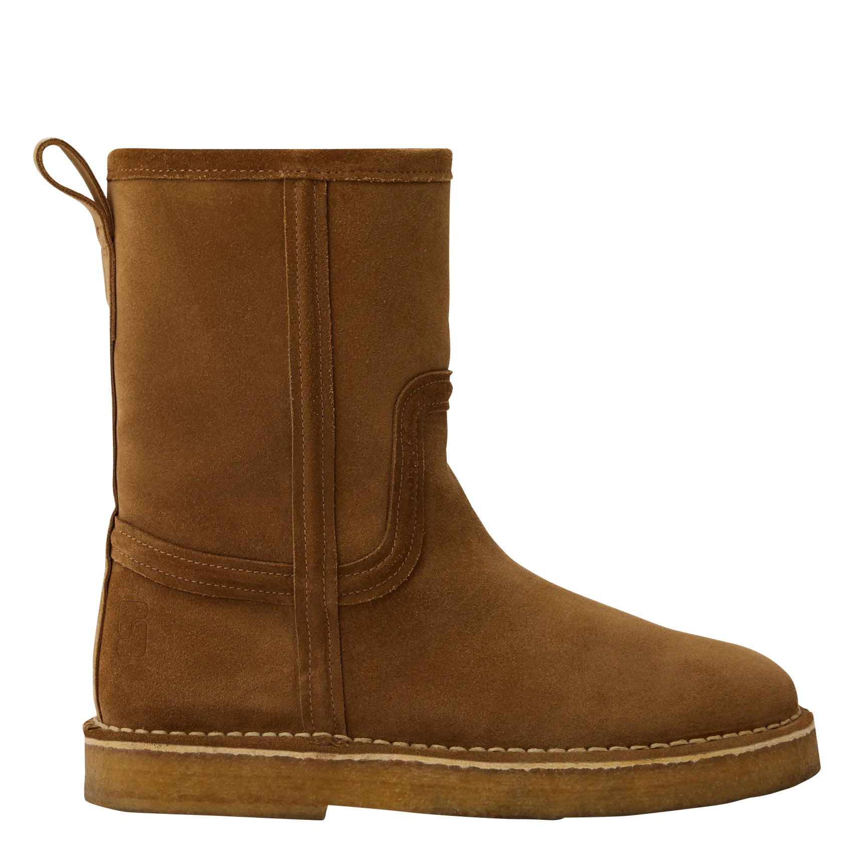 Gefütterte Wildlederstiefel Beige TEXAS
