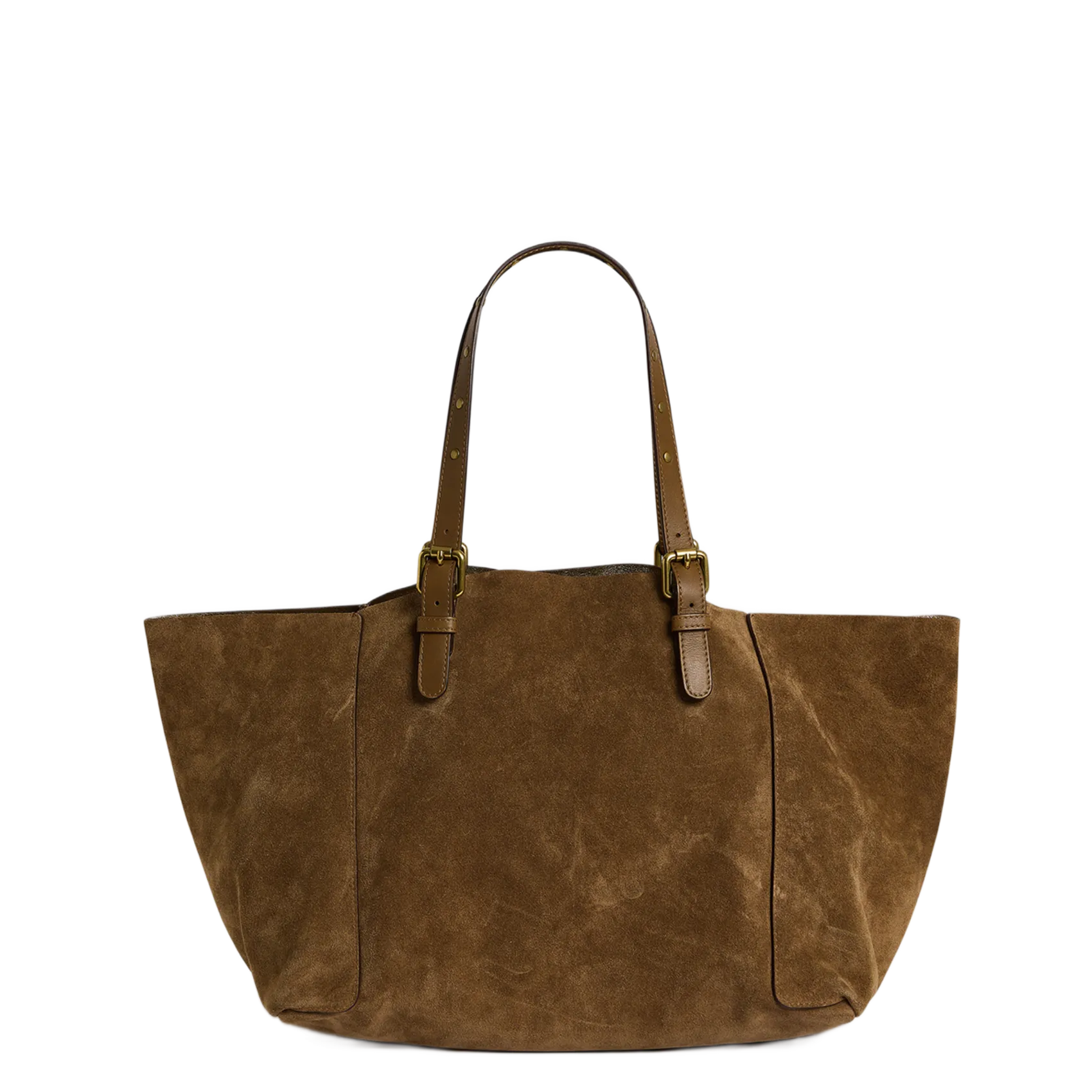 Shopper aus Veloursleder Grun SIMPLE BAG