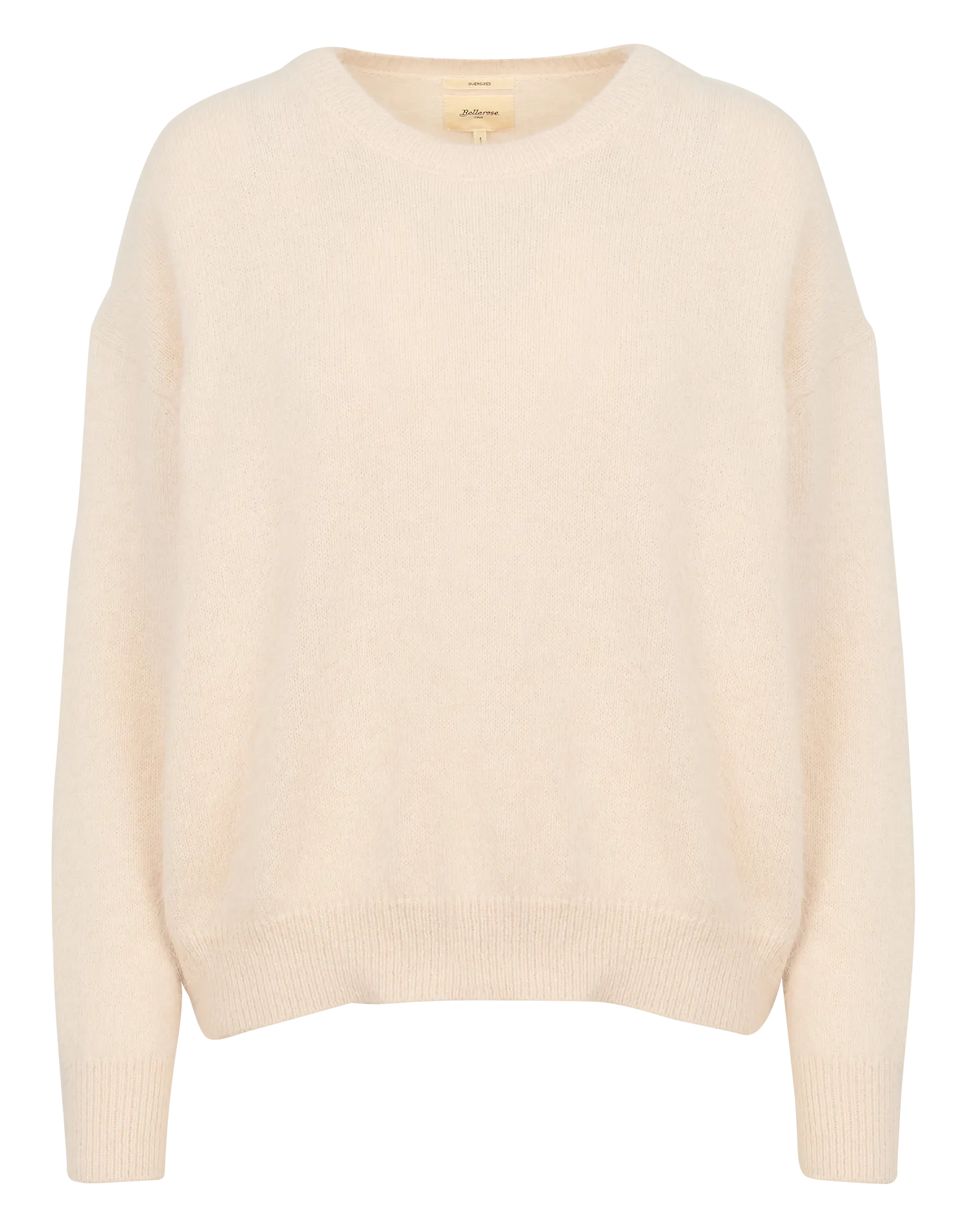 Weiter Rundhalspullover aus Wollmix Beige DATUS