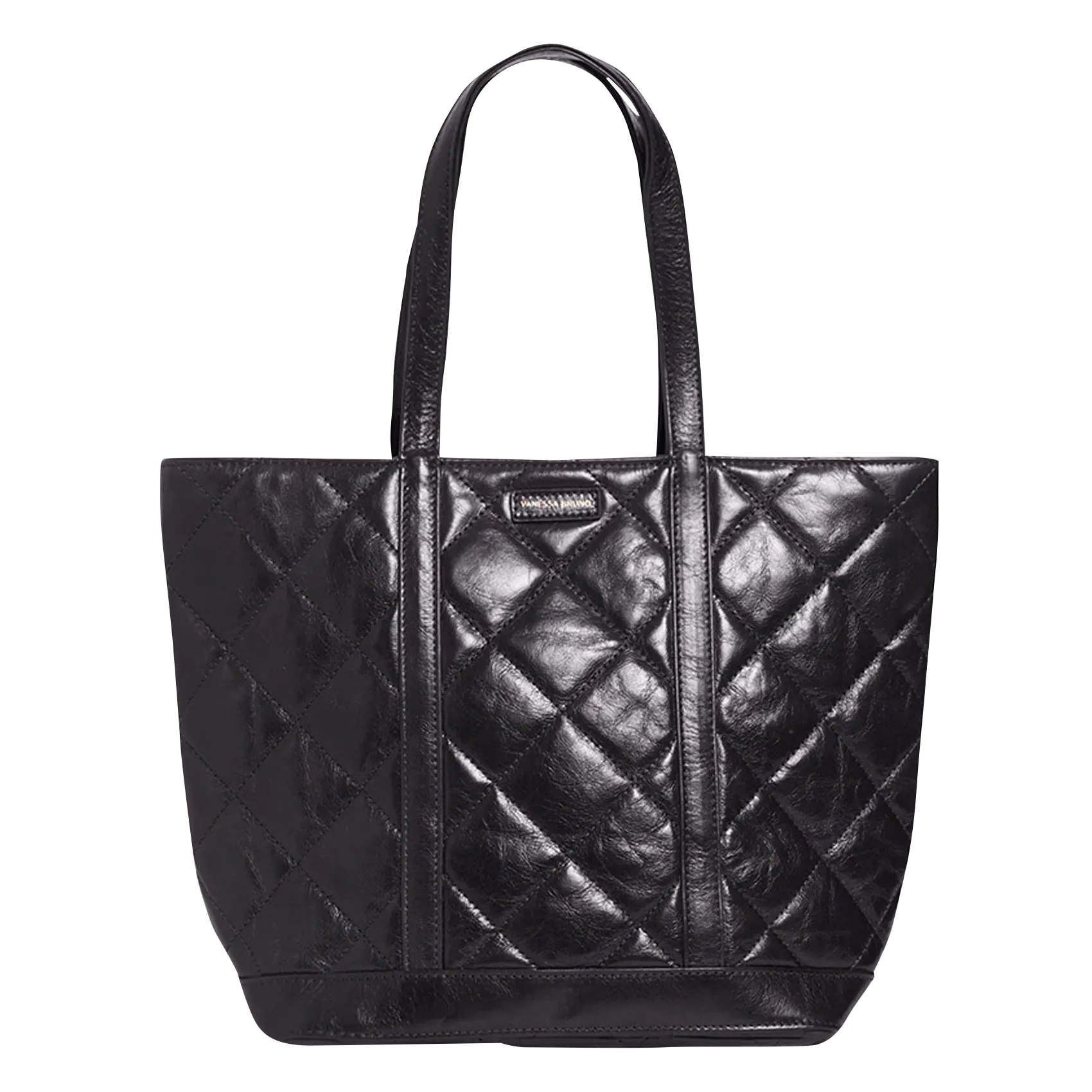 Gesteppte Ledertasche Schwarz CABAS M