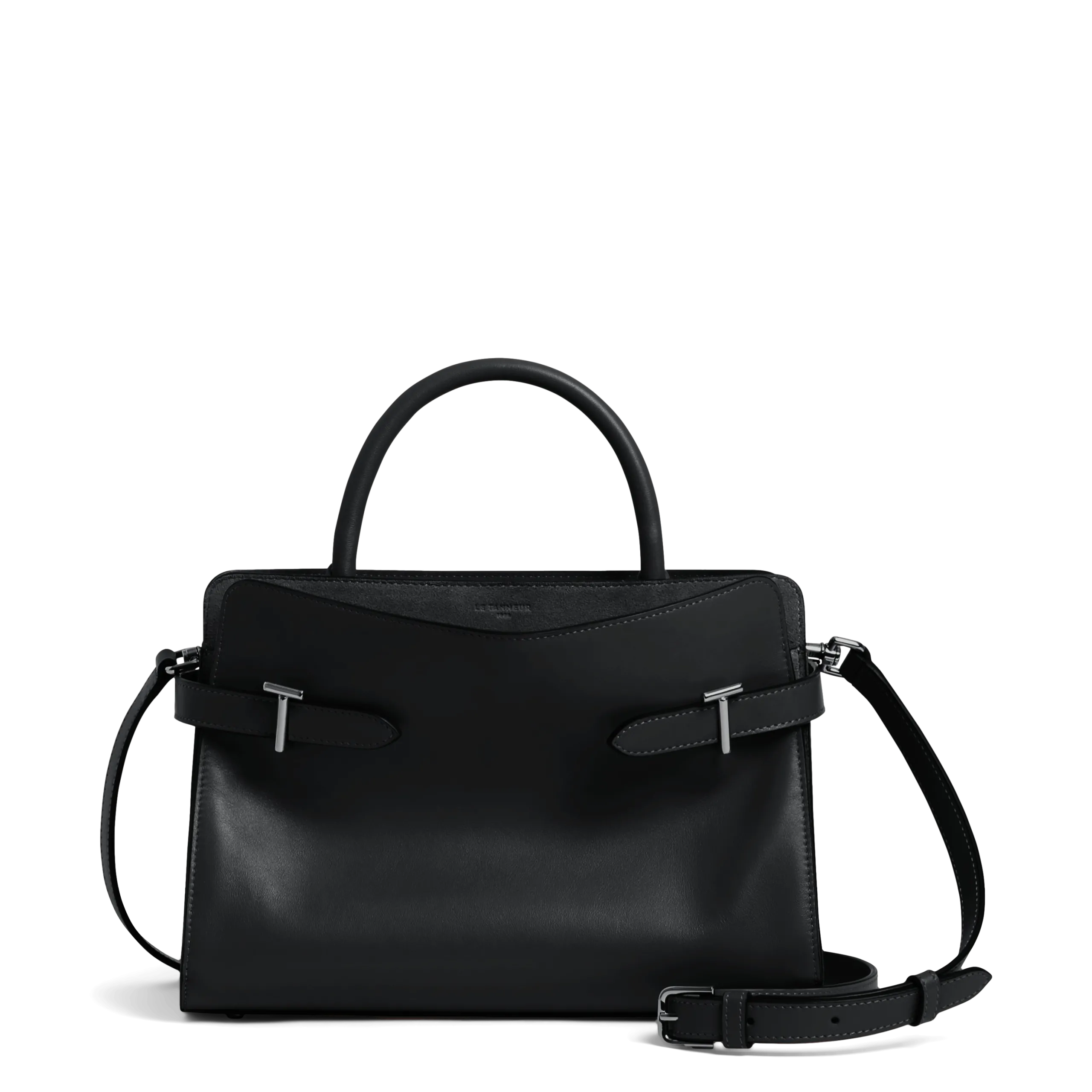 Mittelgroße Ledertasche Schwarz EMIE