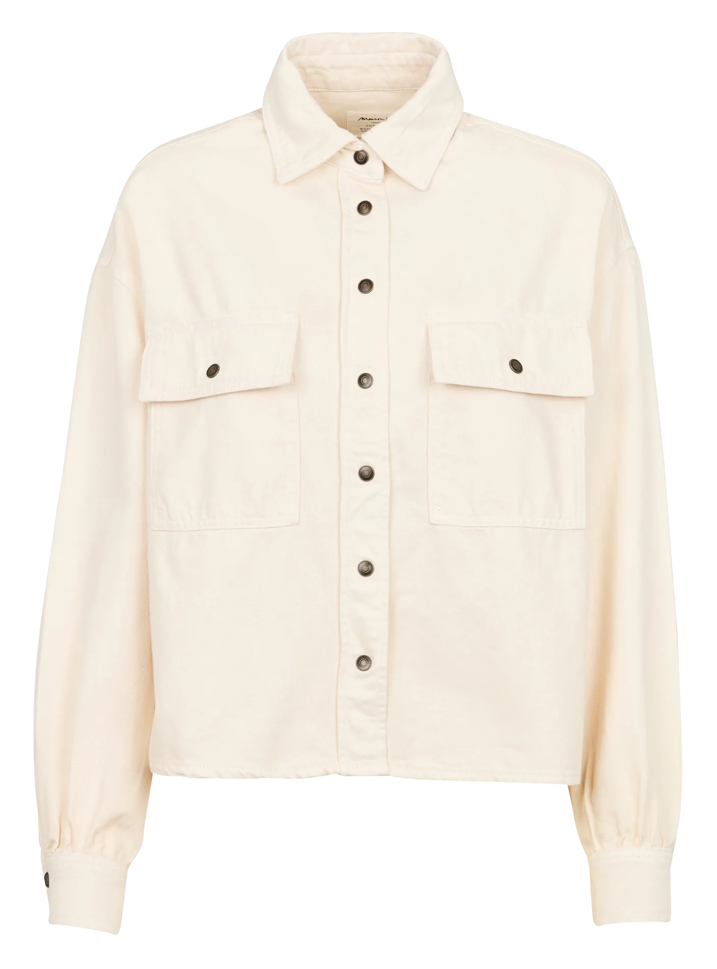 Hemdjacke aus Leinen mit klassischem Kragen Beige CLARA