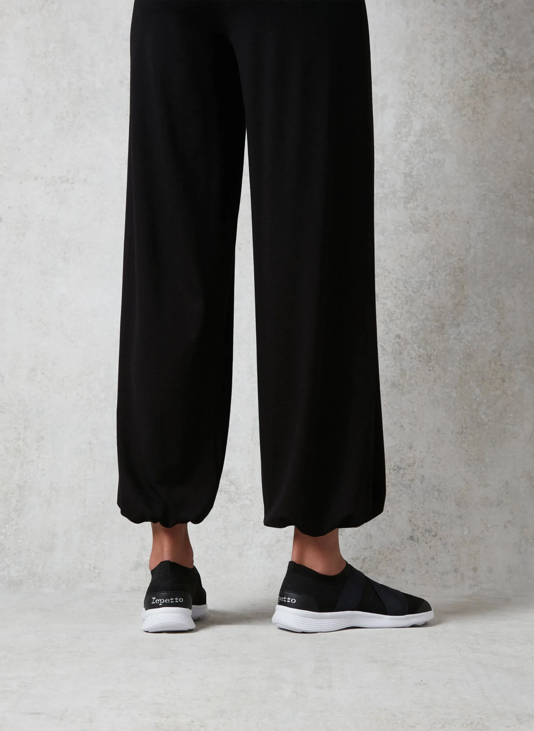 Weite Taillenhose Schwarz