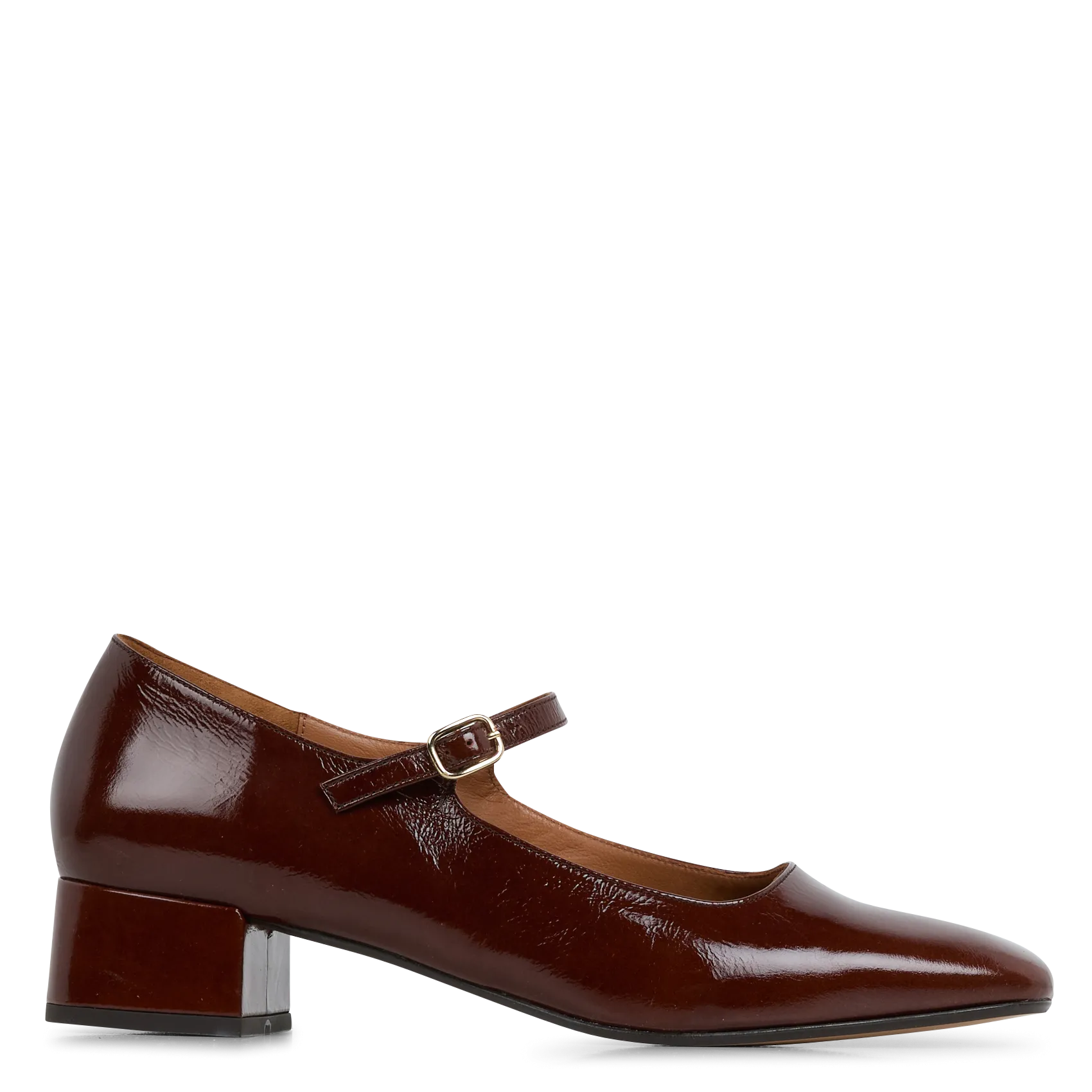 Riemchenschuhe aus Lackleder Braun BRENDA