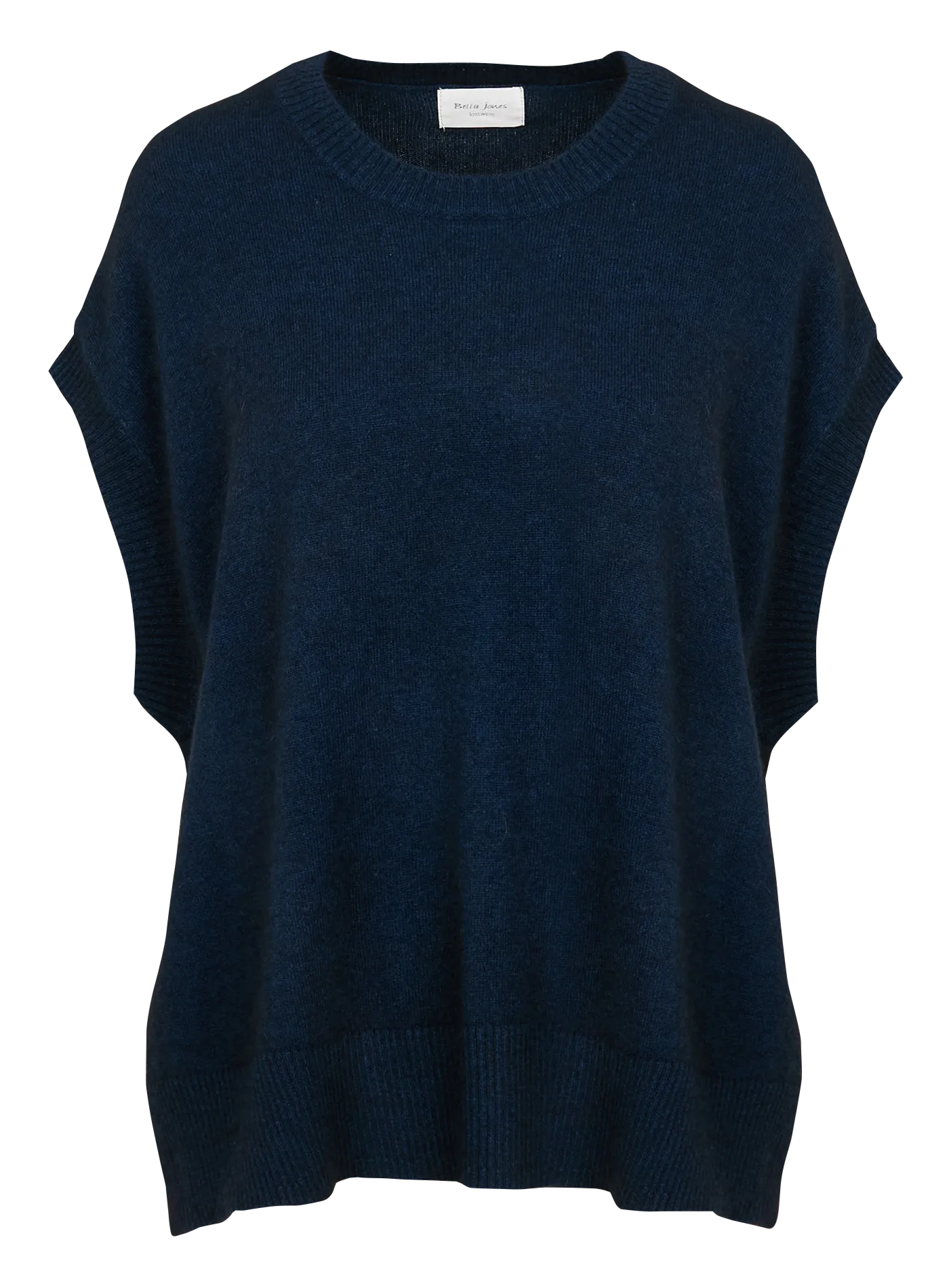 Rundhalsausschnitt Cape aus Wollmischung Blau LOIRE