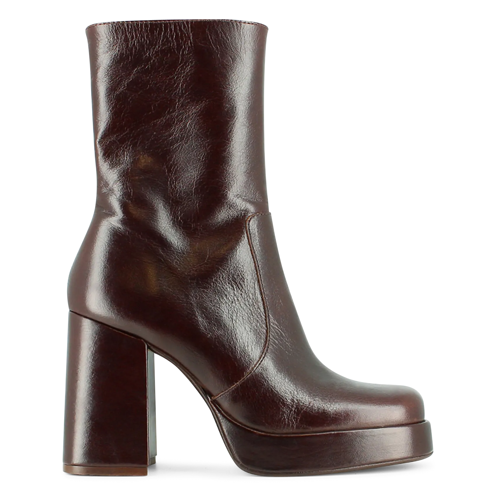 - 100% Leder, - abgerundet, - Reißverschluss innen, - Absatzhöhe: 9 cm. Braun BEN