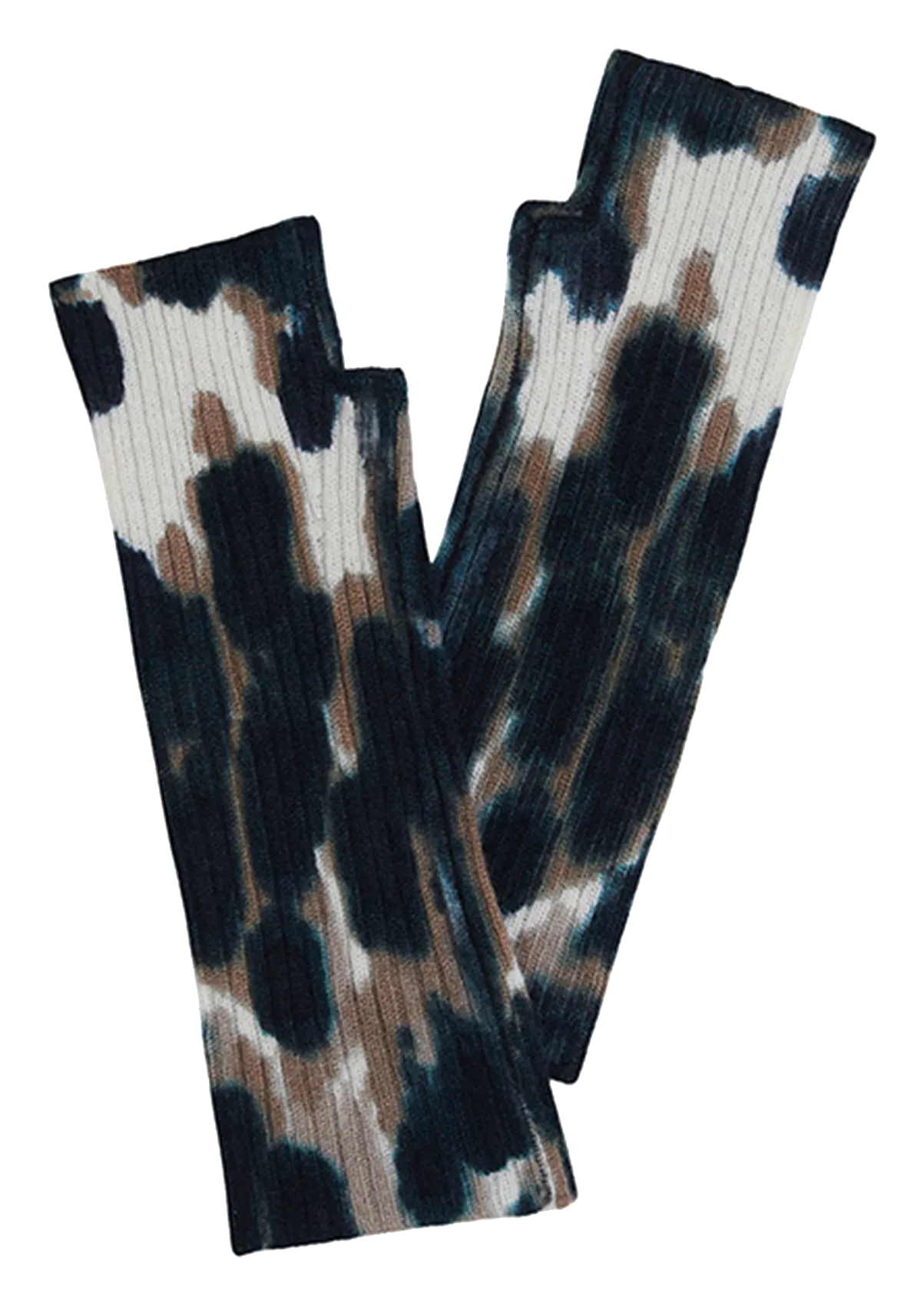 Halbhandschuhe aus Kaschmir mit Print Mehrfarbig