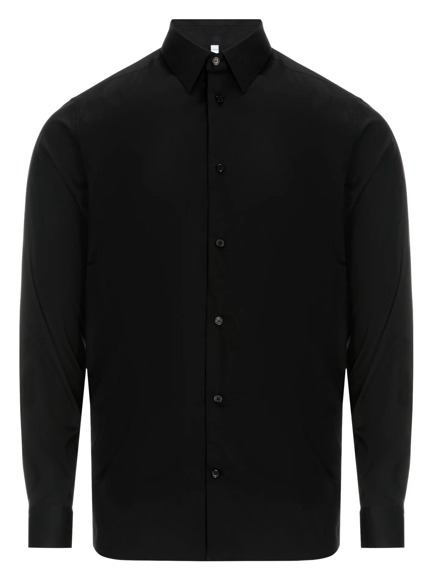 Regular Hemd aus Baumwollmischung Schwarz ESTRETCH