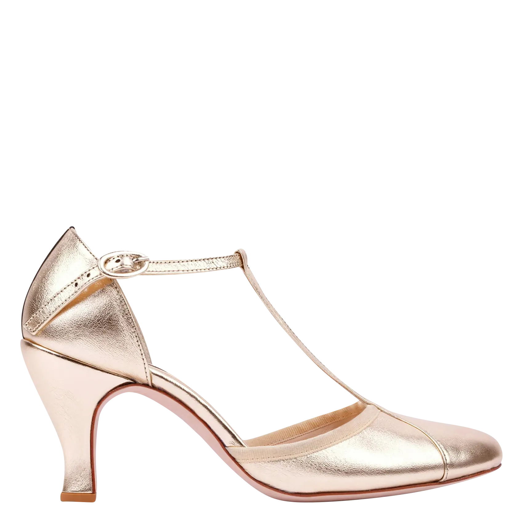 Lederpumps mit Lurex Golden SALOMES BAYA