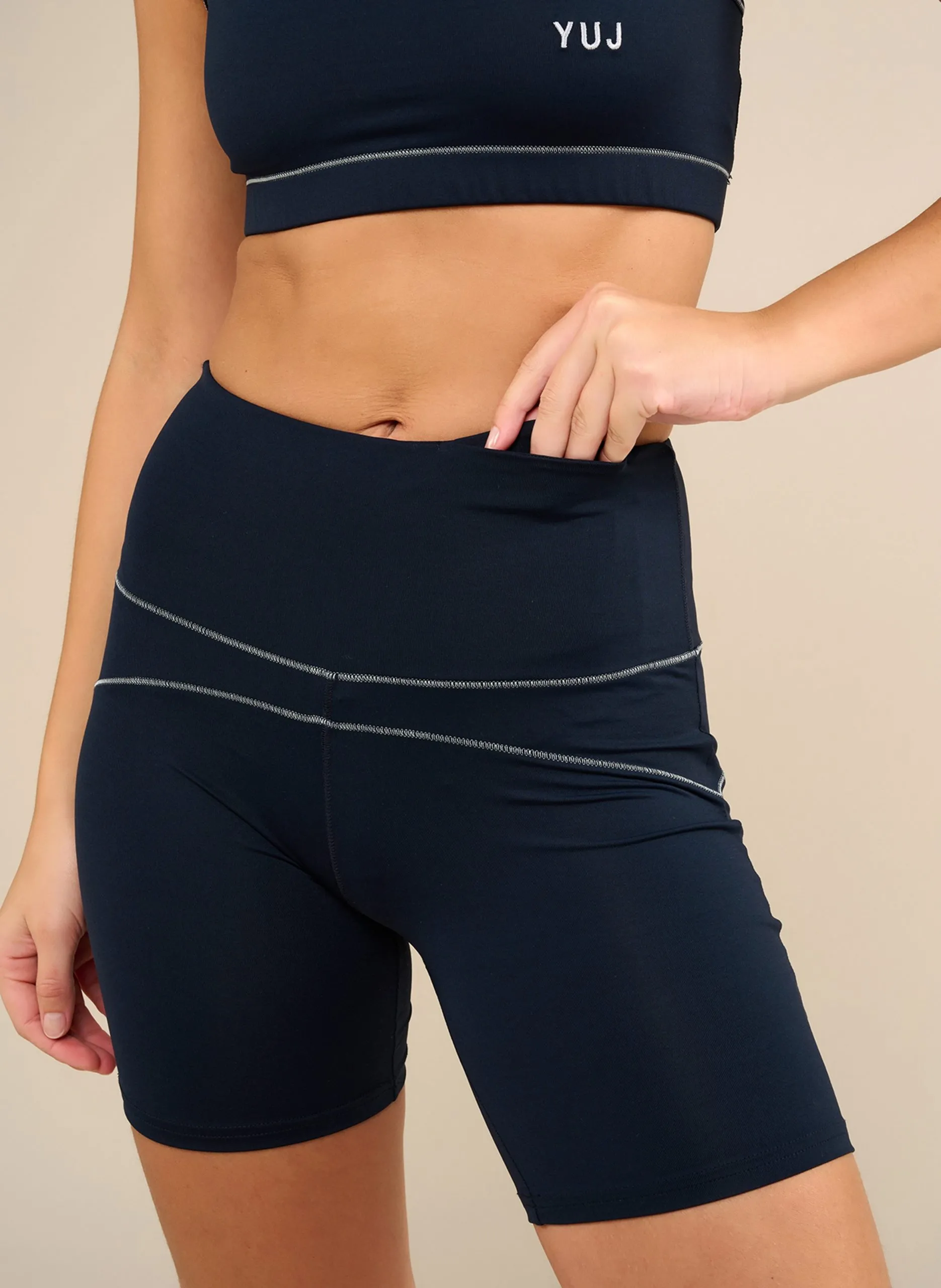 Yoga-Leggings mit hohem Bund Blau MULADHARA