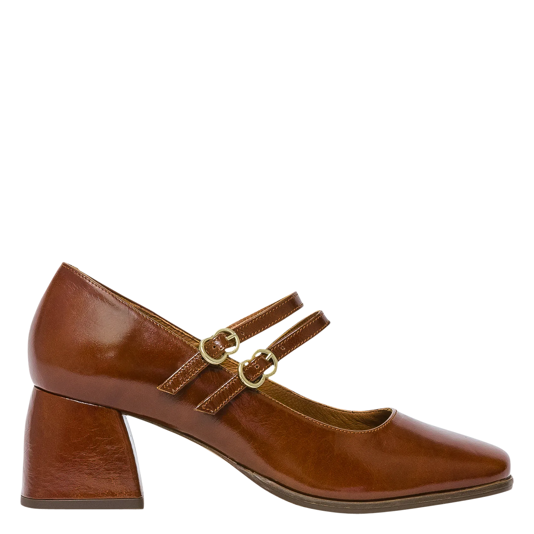 Riemchenpumps aus Lackleder Braun ISAURE