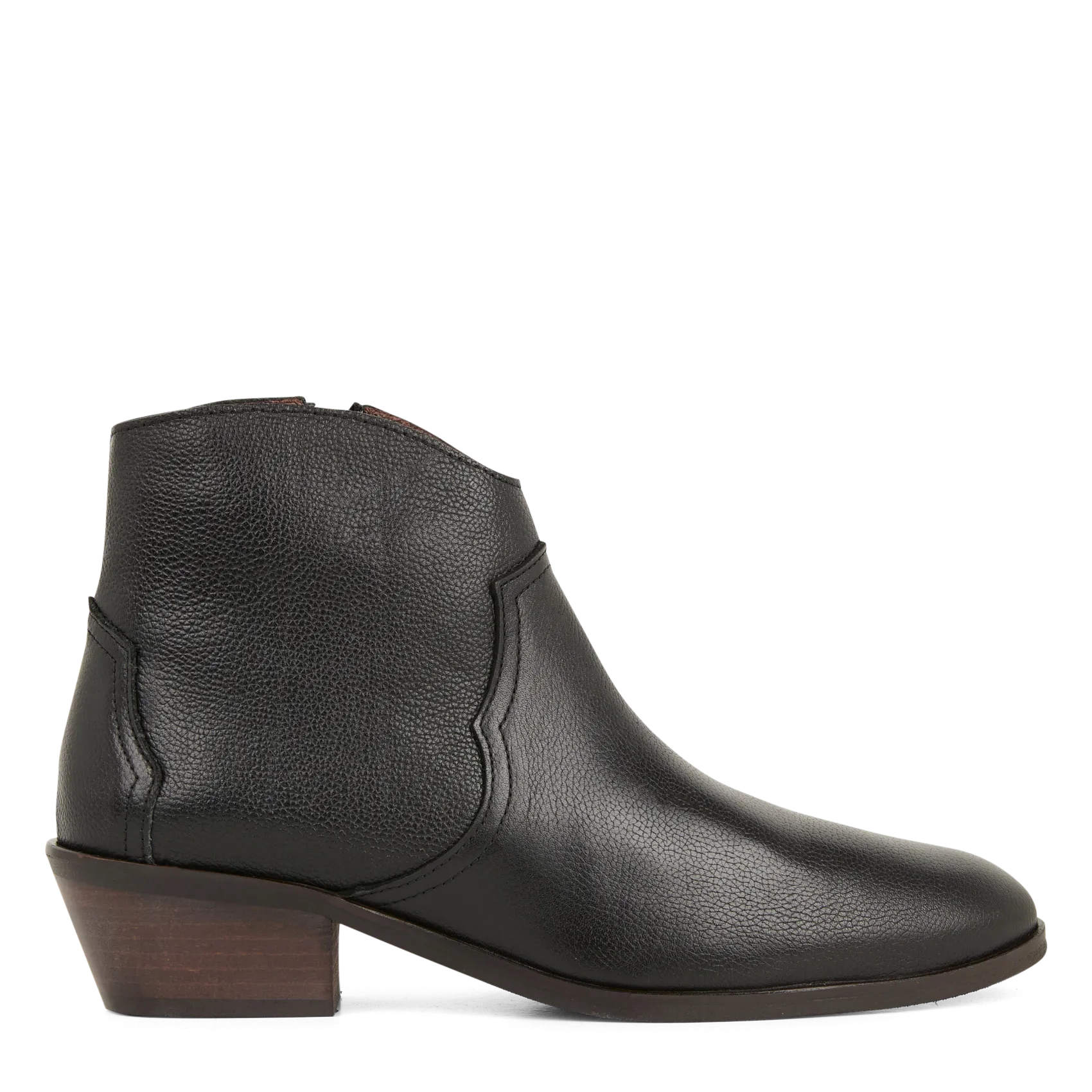 Stiefeletten aus genarbtem Leder Schwarz FIONA 35